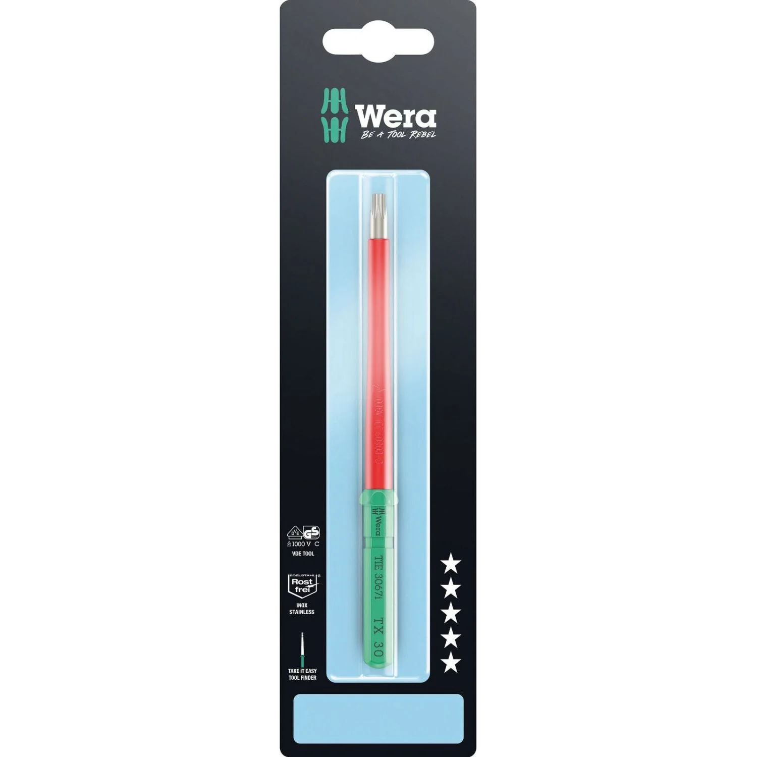 Wera Kraftform Kompakt VDE 3067 I Torx Take It Easy SB, Stainless Steel, Torx 30x157-mm. - Image 2