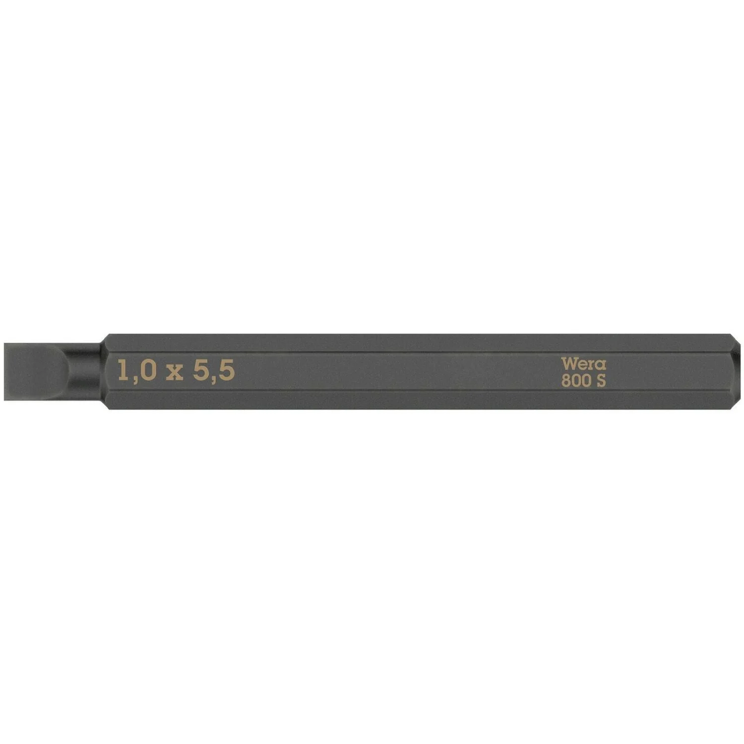Wera 800 S Slotted Bit For Impact Screwdrivers, 1.2x6.5x70-mm. - Image 2