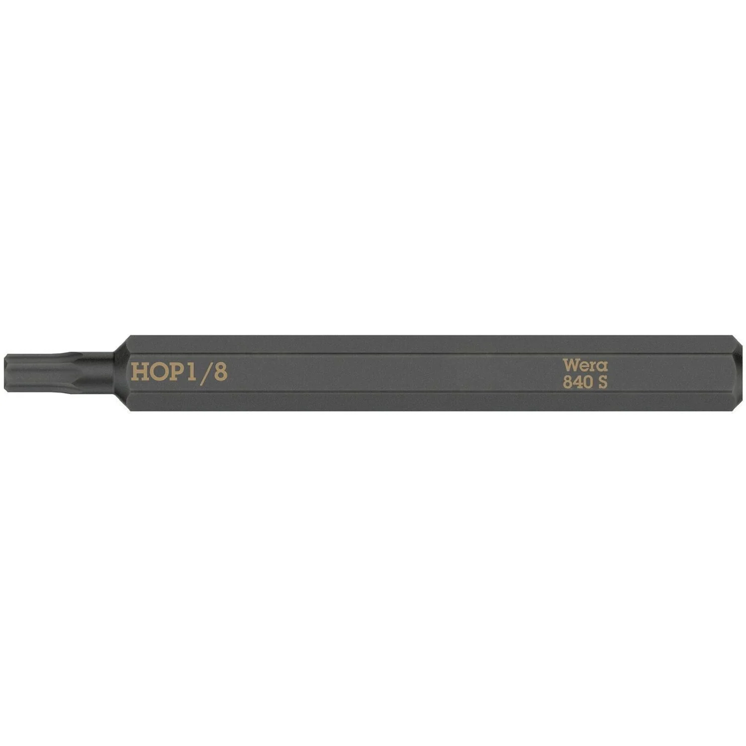 Wera 840 S Hex-Plus Bit For Impact Screwdrivers, 1/8-in.x70-mm. - Image 1