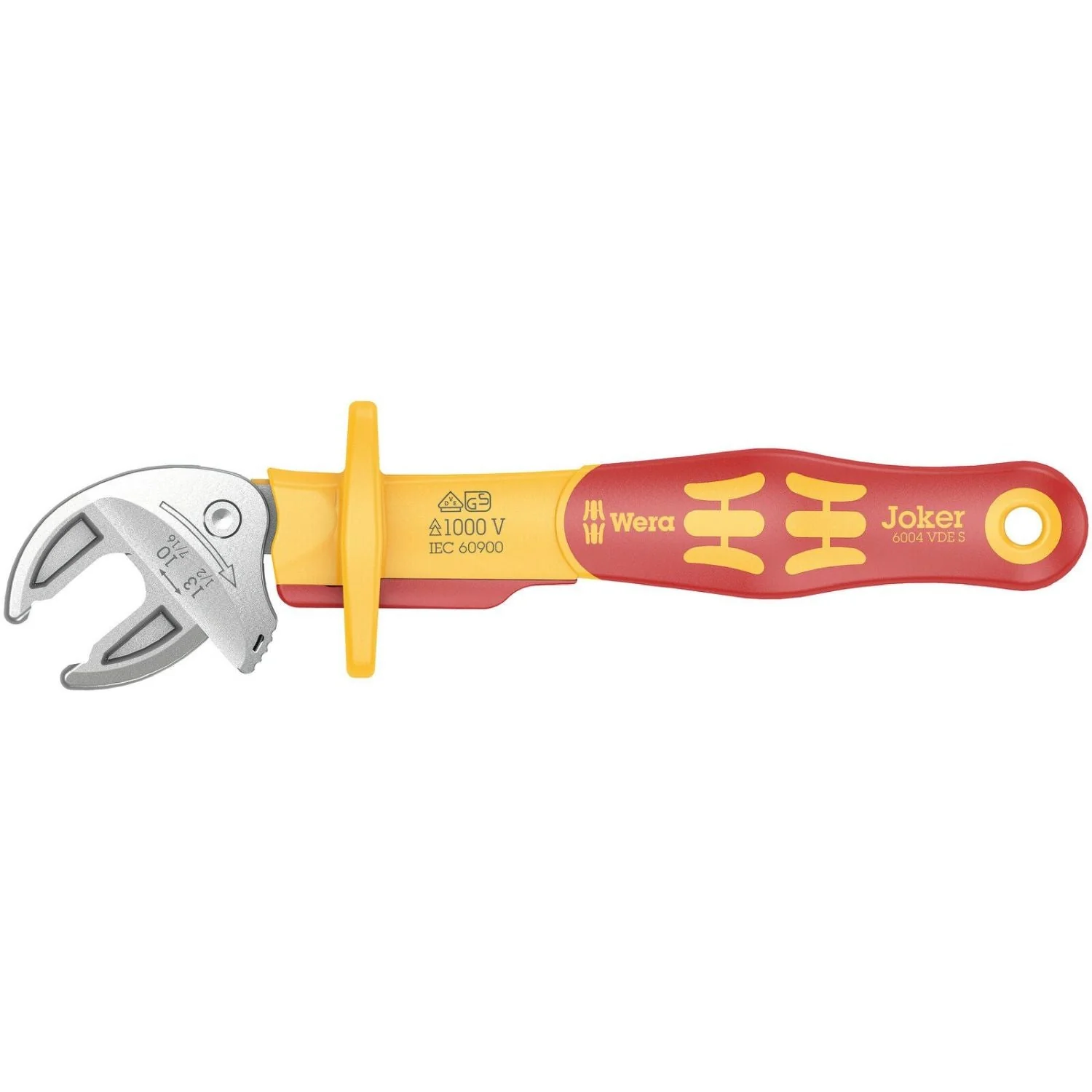 Wera 6004 Joker VDE S Vde-insulated, Self-Setting Spanner, 10; 11; 12; 13x7/16; 1/2-in.x155-mm. - Image 2