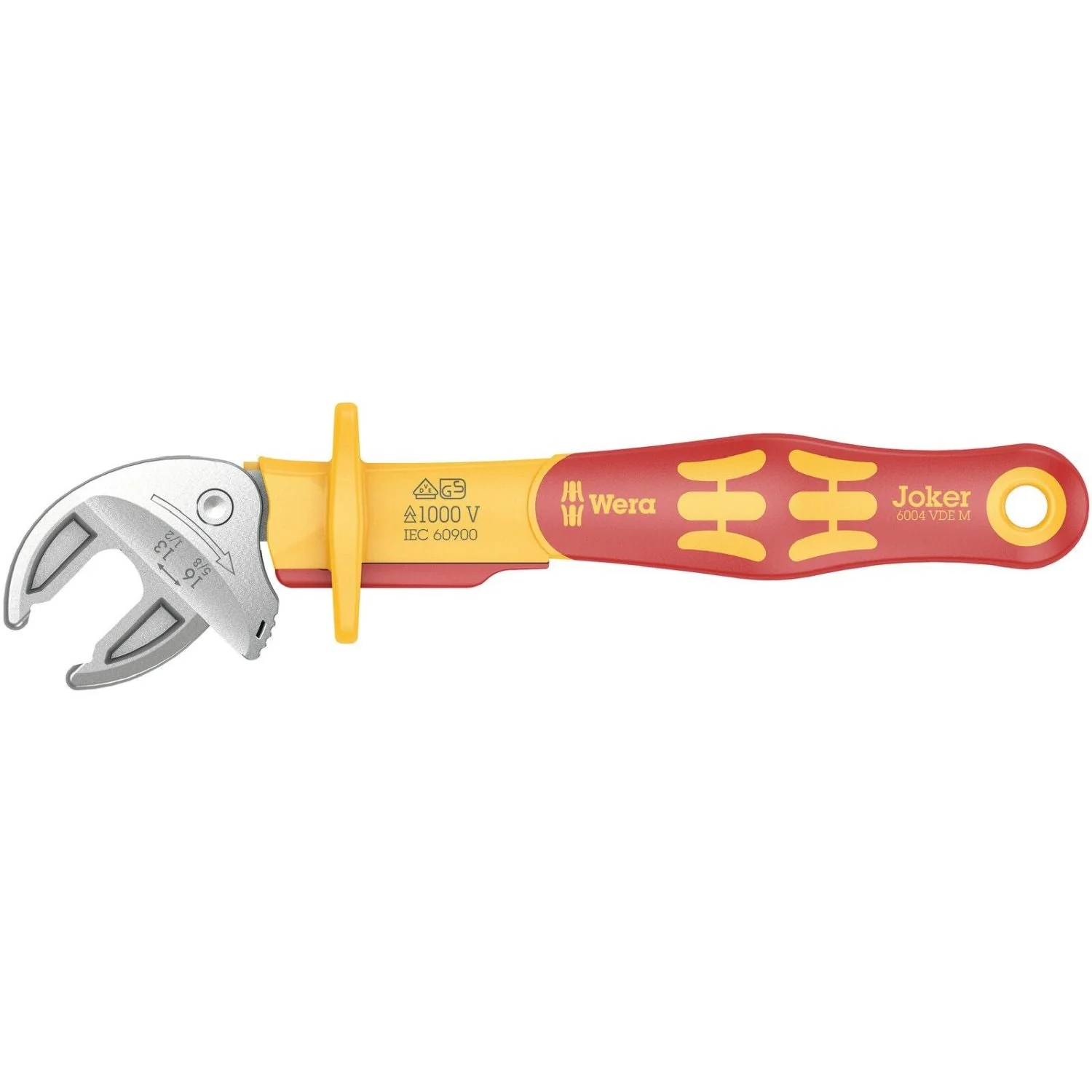 Wera 6004 Joker VDE M Vde-insulated, Self-Setting Spanner, 13; 14; 15; 16x1/2; 17/32; 9/16; 19/32; 5/8-in.x190-mm. - Image 2