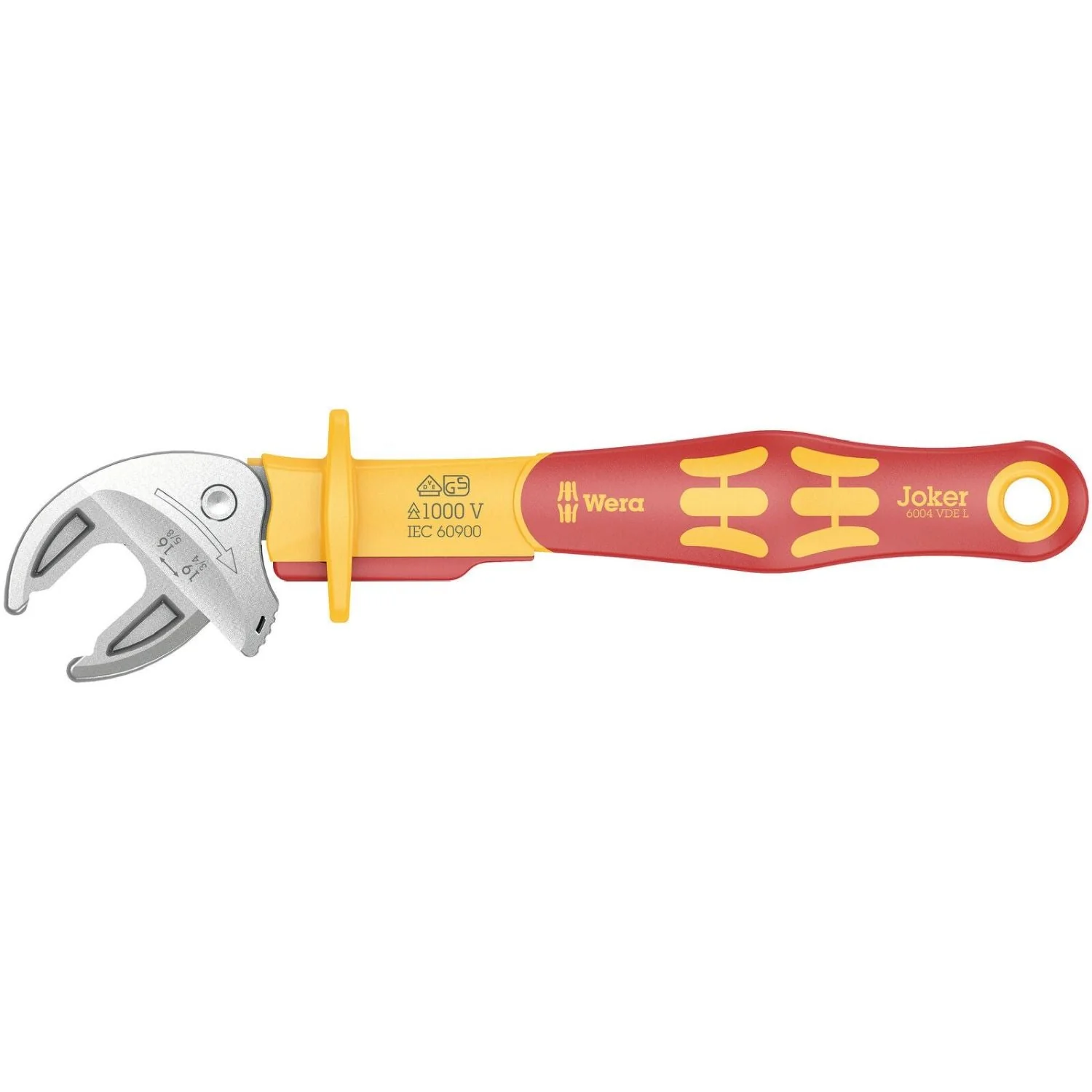 Wera 6004 Joker VDE L Vde-insulated Self-Setting Spanner, 16; 17; 18; 19x5/8; 11/16; 3/4-in.x226-mm. - Image 1