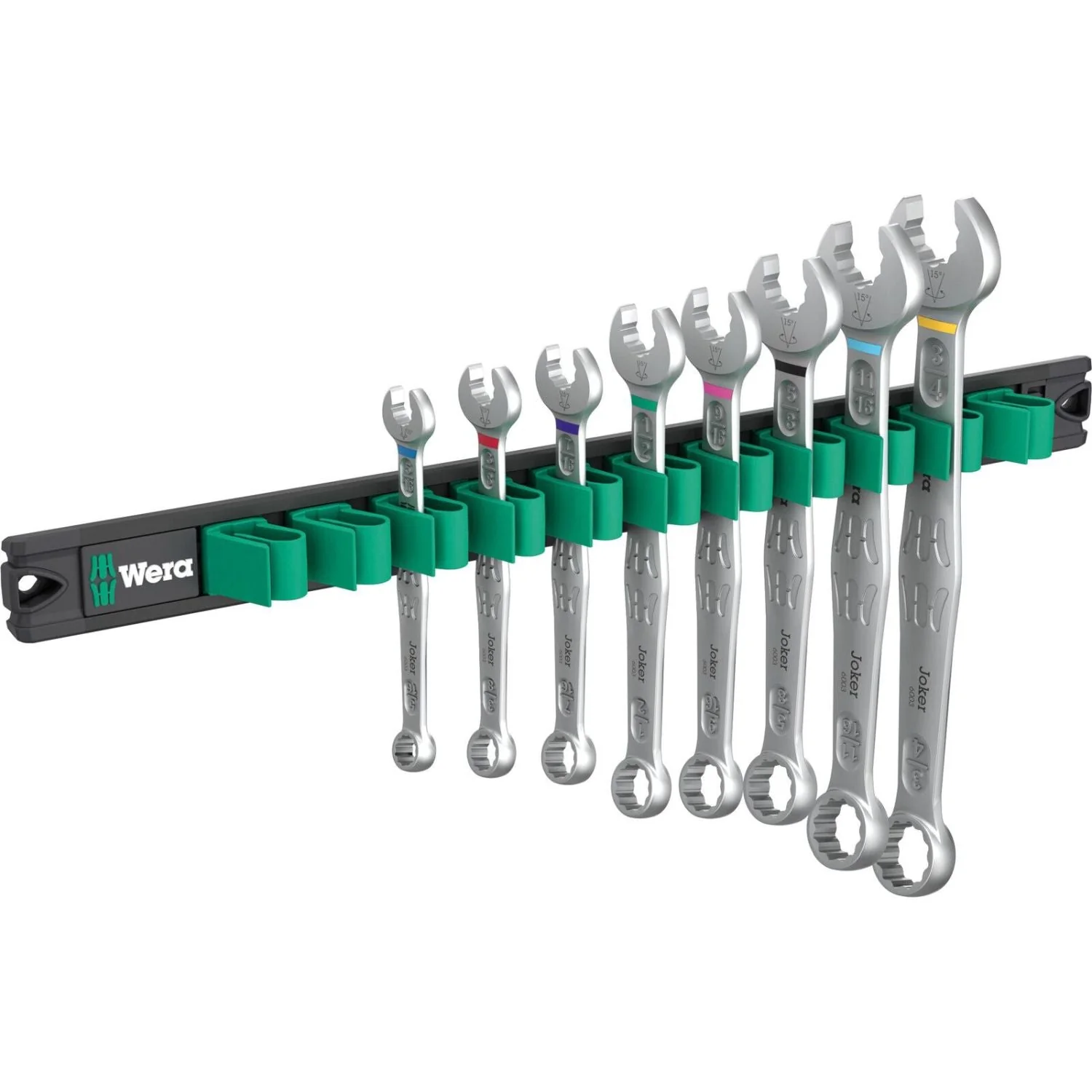 Wera 9642 Magnetic Rail 6003 Joker Imperial 1 Ring Spanner Set, 8-Pieces - Image 2