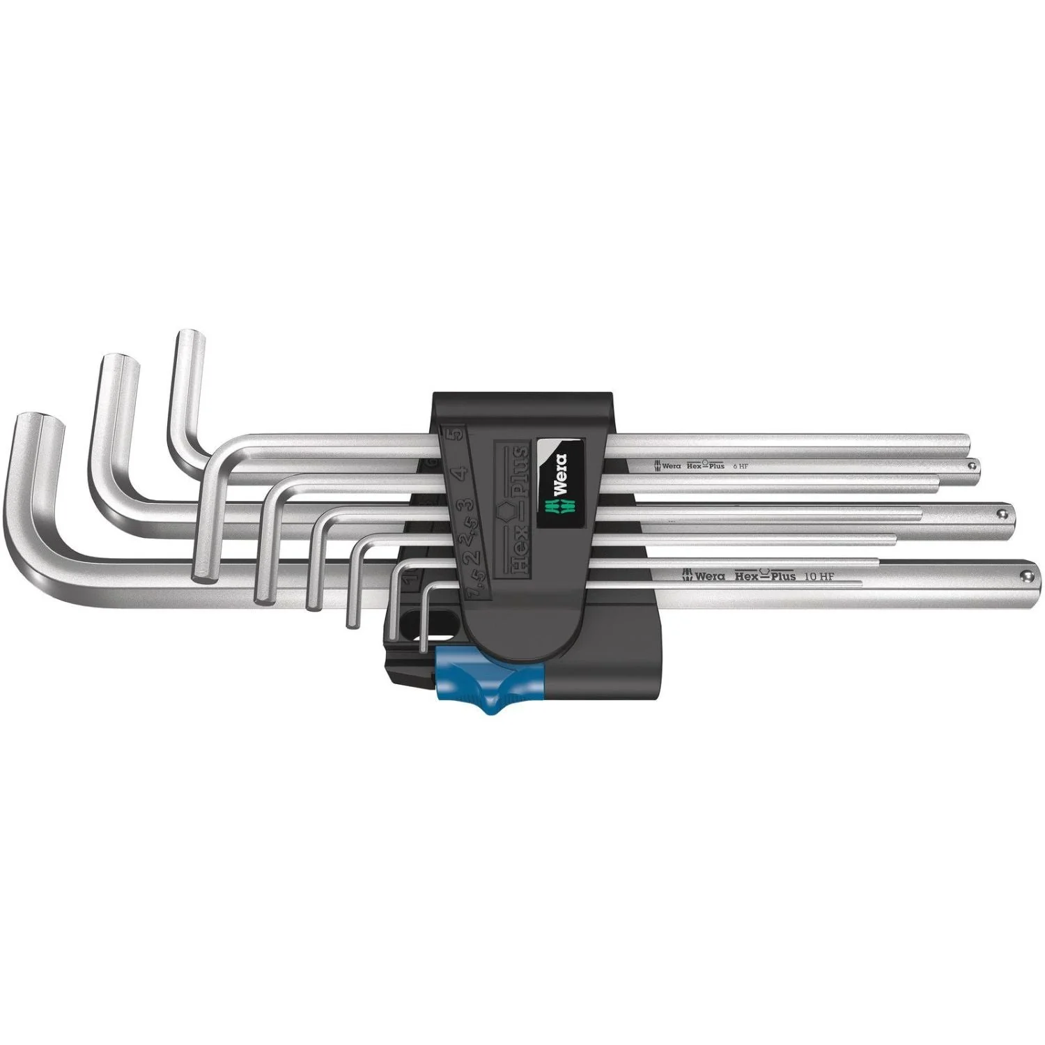 Wera 950/9 L Hex-Plus Hf 1 L-Key Set, Metric, Chrome-Plated, With Holding Function, 9-Pieces - Image 2