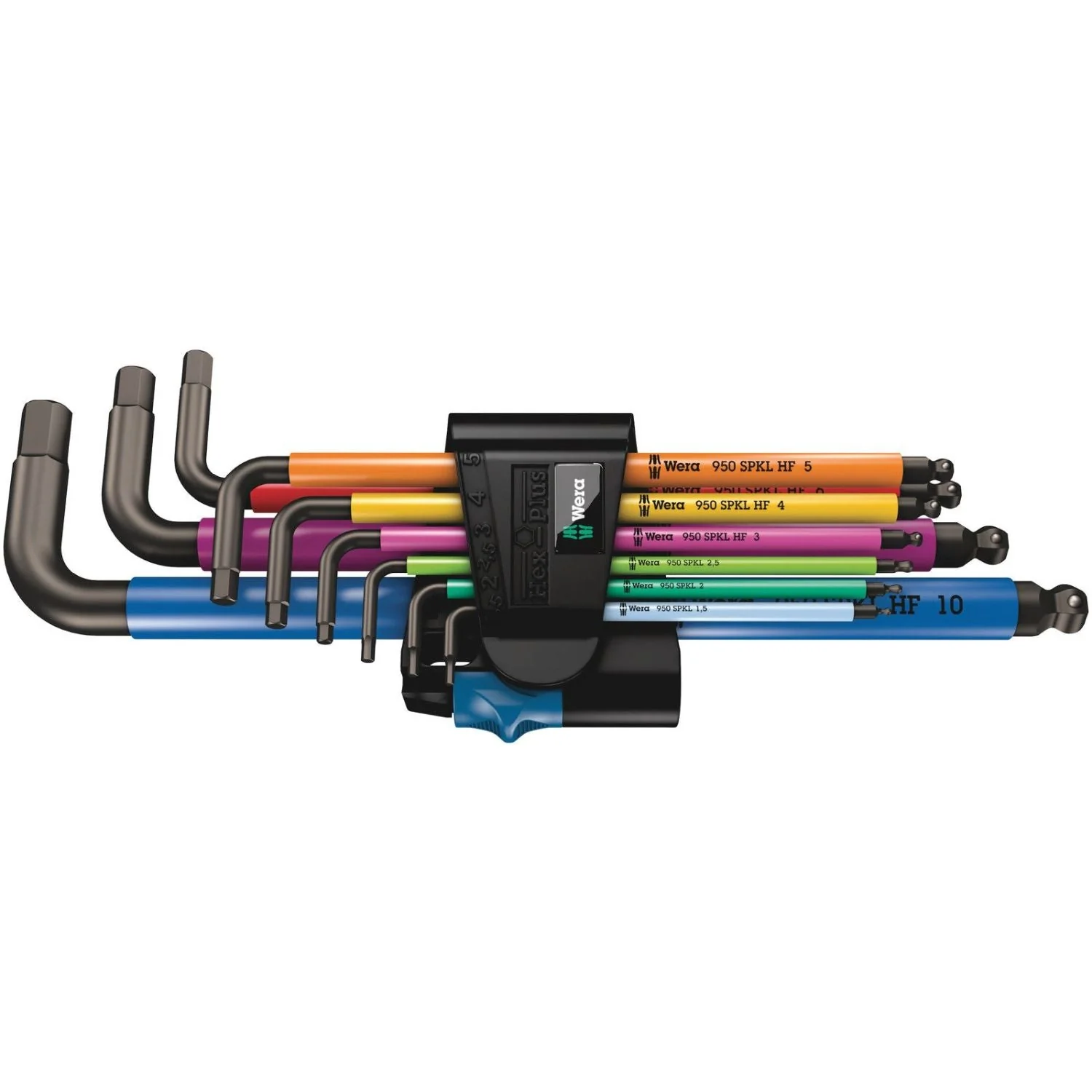 Wera 950/9 Hex-Plus Multicolour Hf 1 L-Key Set, Metric, Blacklaser, With Holding Function, 9-Pieces - Image 2