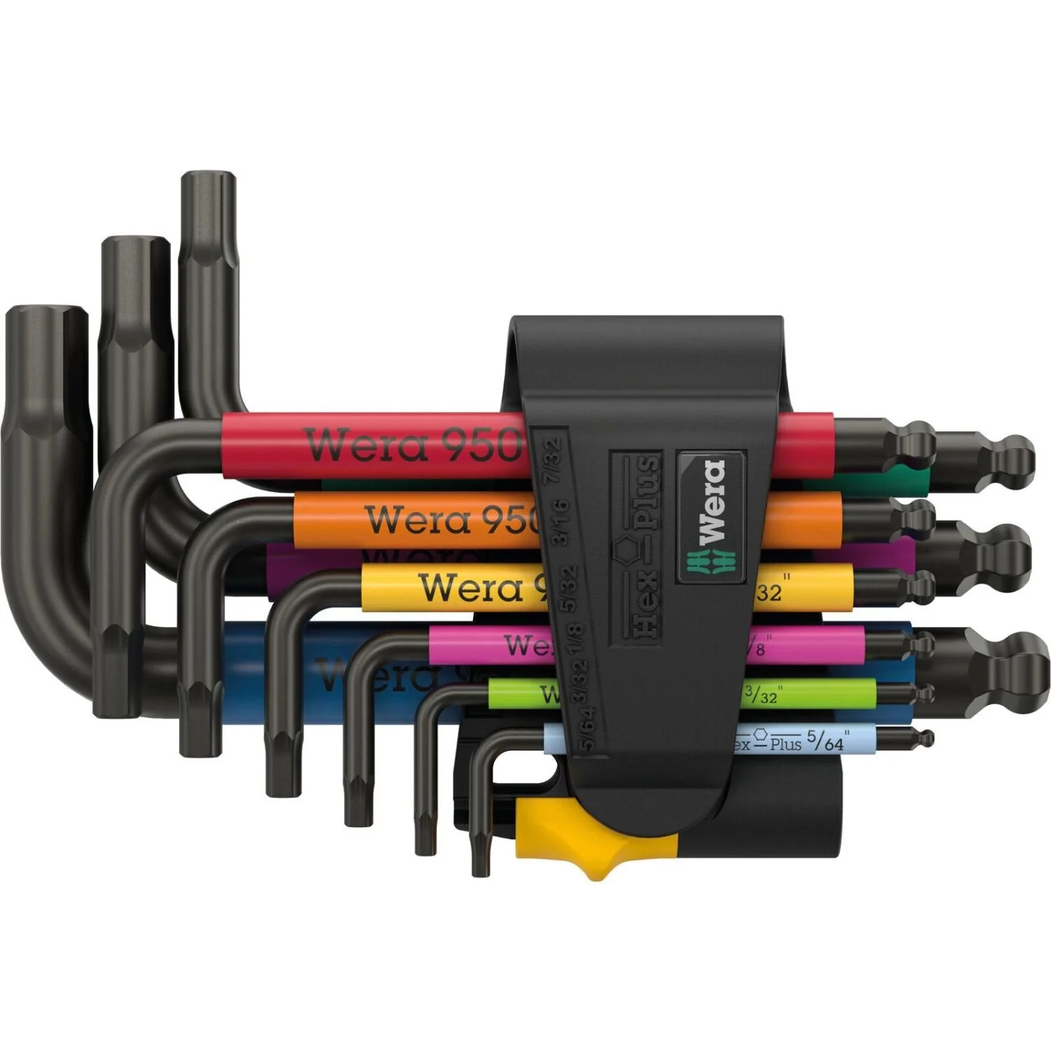 Wera 950/9 Hex-Plus Multicolour Imperial 3 L-Key Set, Imperial, Blacklaser, 9-Pieces - Image 2