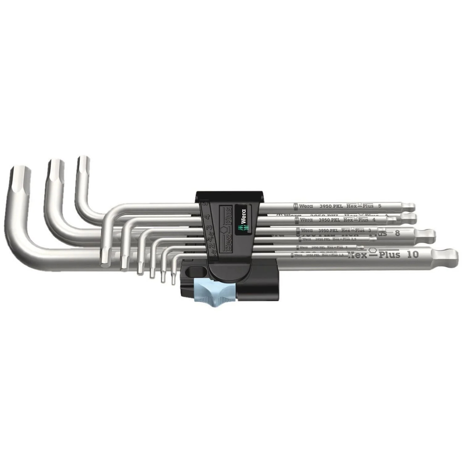 Wera 3950/9 Hex-Plus Stainless 1 L-Key Set, Metric, Stainless, 9-Pieces - Image 2