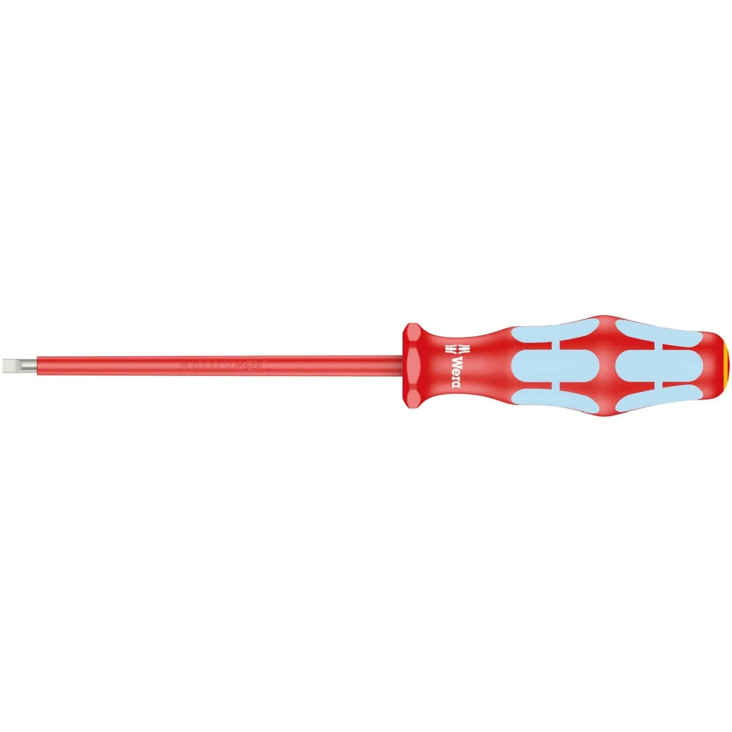 Wera 3160 I VDE Insulated Screwdriver For Slotted Screws, Stainless, 0.6x3.5x100-mm. - Image 1