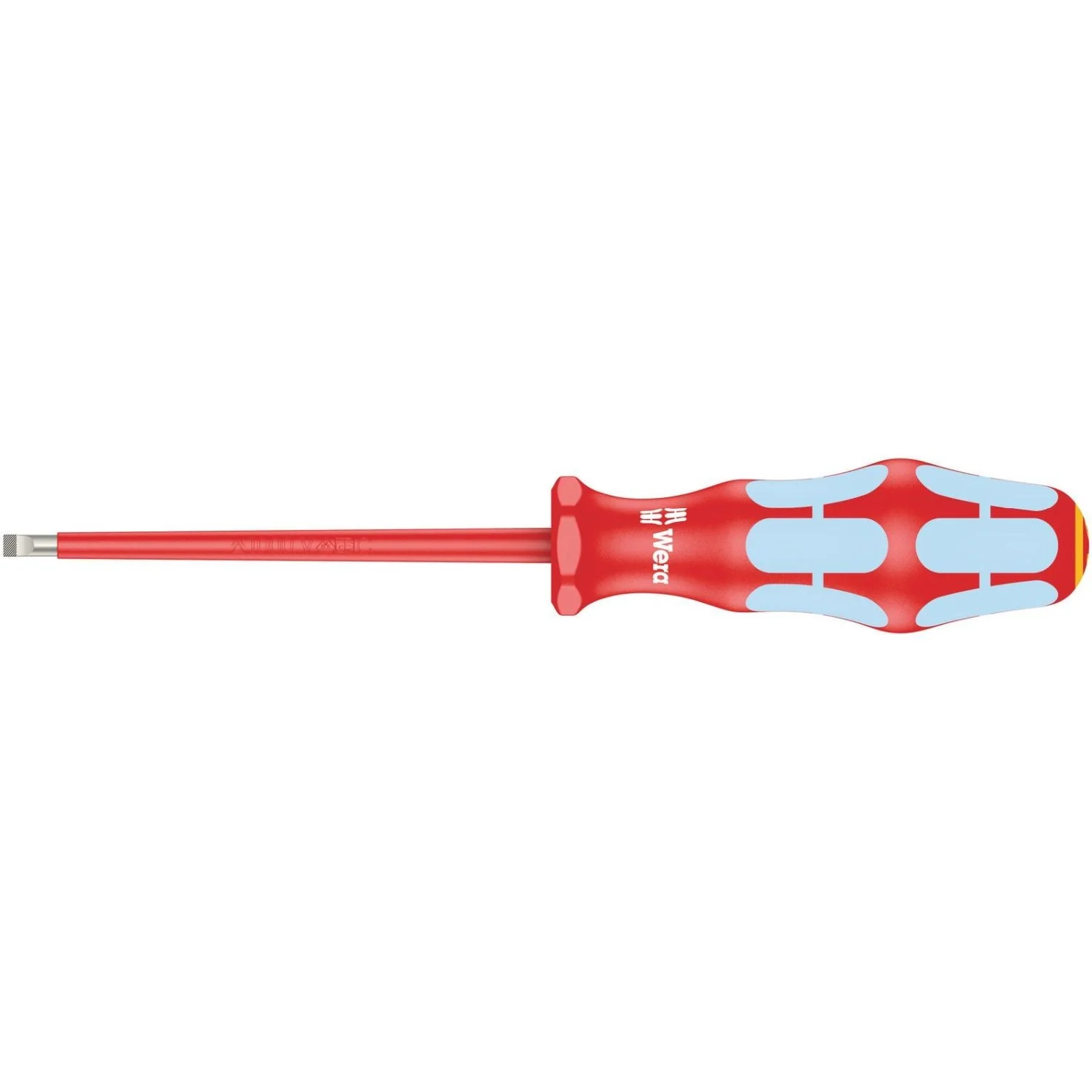 Wera 3160 I VDE Insulated Screwdriver For Slotted Screws, Stainless, 0.8x4x100-mm. - Image 1