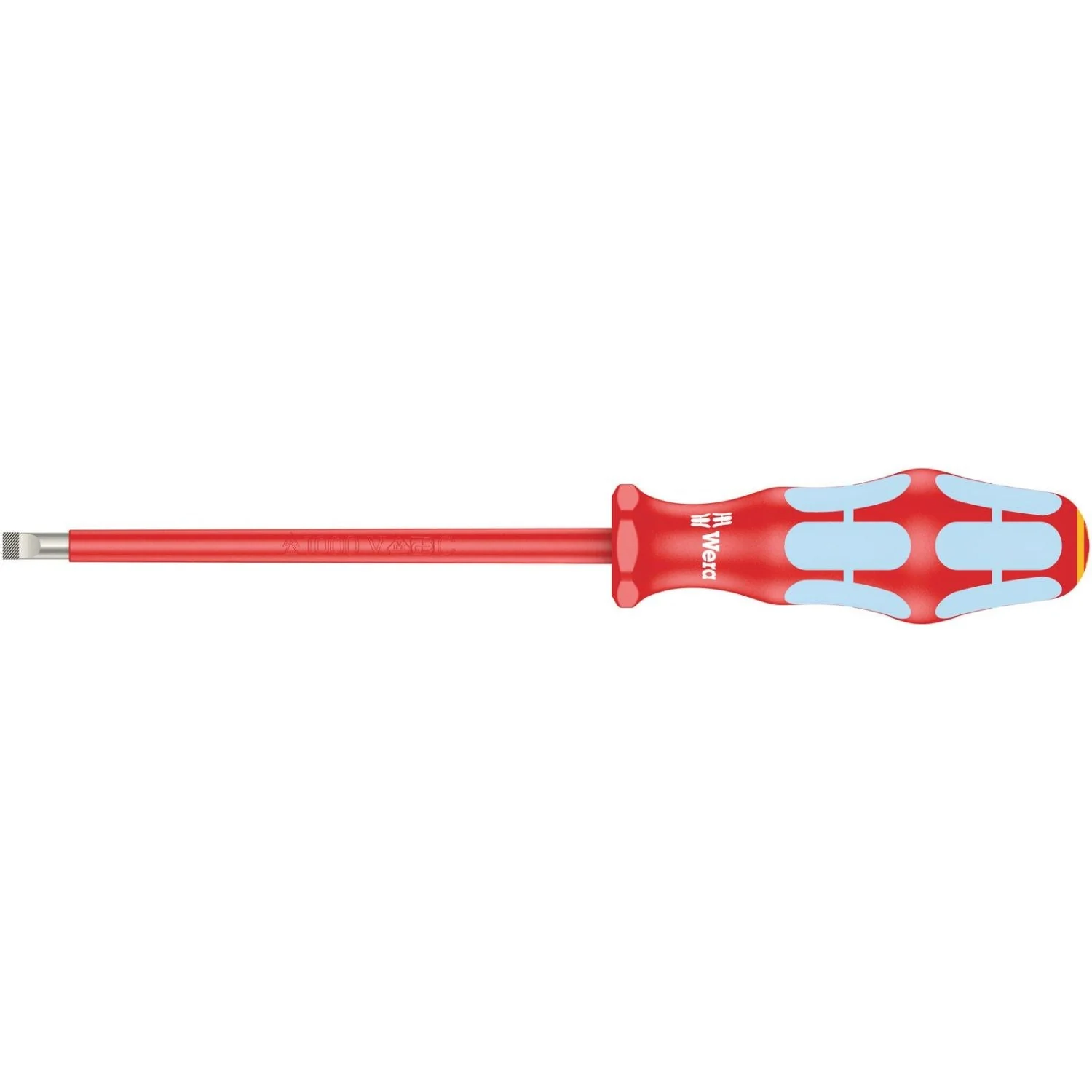 Wera 3160 I VDE Insulated Screwdriver For Slotted Screws, Stainless, 1x5.5x125-mm. - Image 1