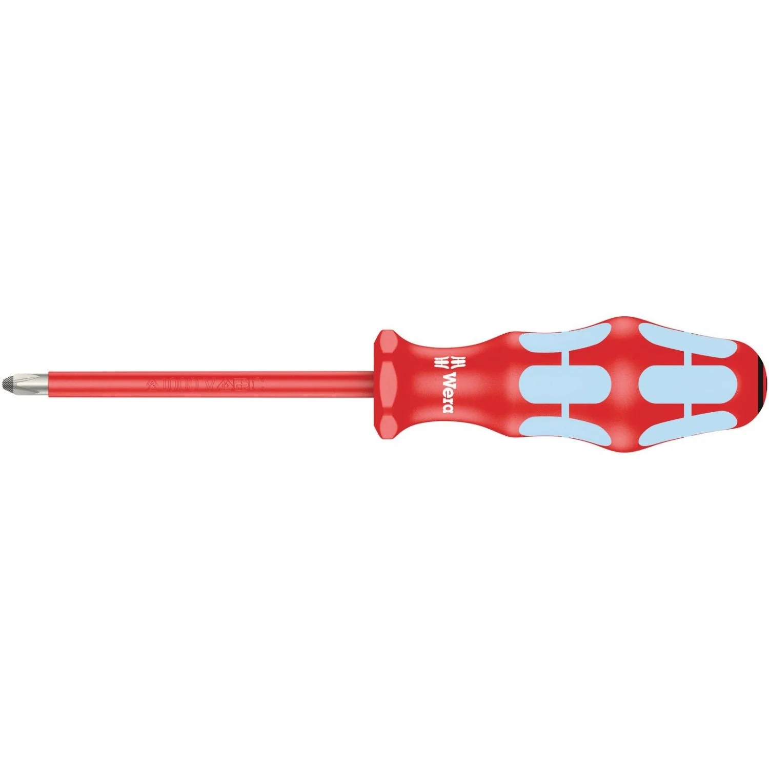 Wera 3165 I Pz VDE Insulated Screwdriver For Pozidriv Screws, Stainless, Pz 2x100-mm. - Image 1