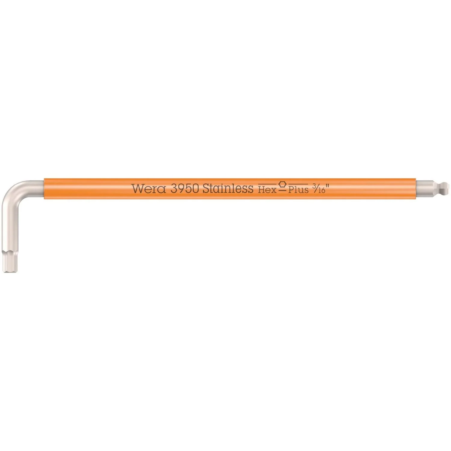 Wera 3950 Spkl Multicolour Imperial L-Keys, Imperial, Stainless, 3/16-in.x154-mm. - Image 1