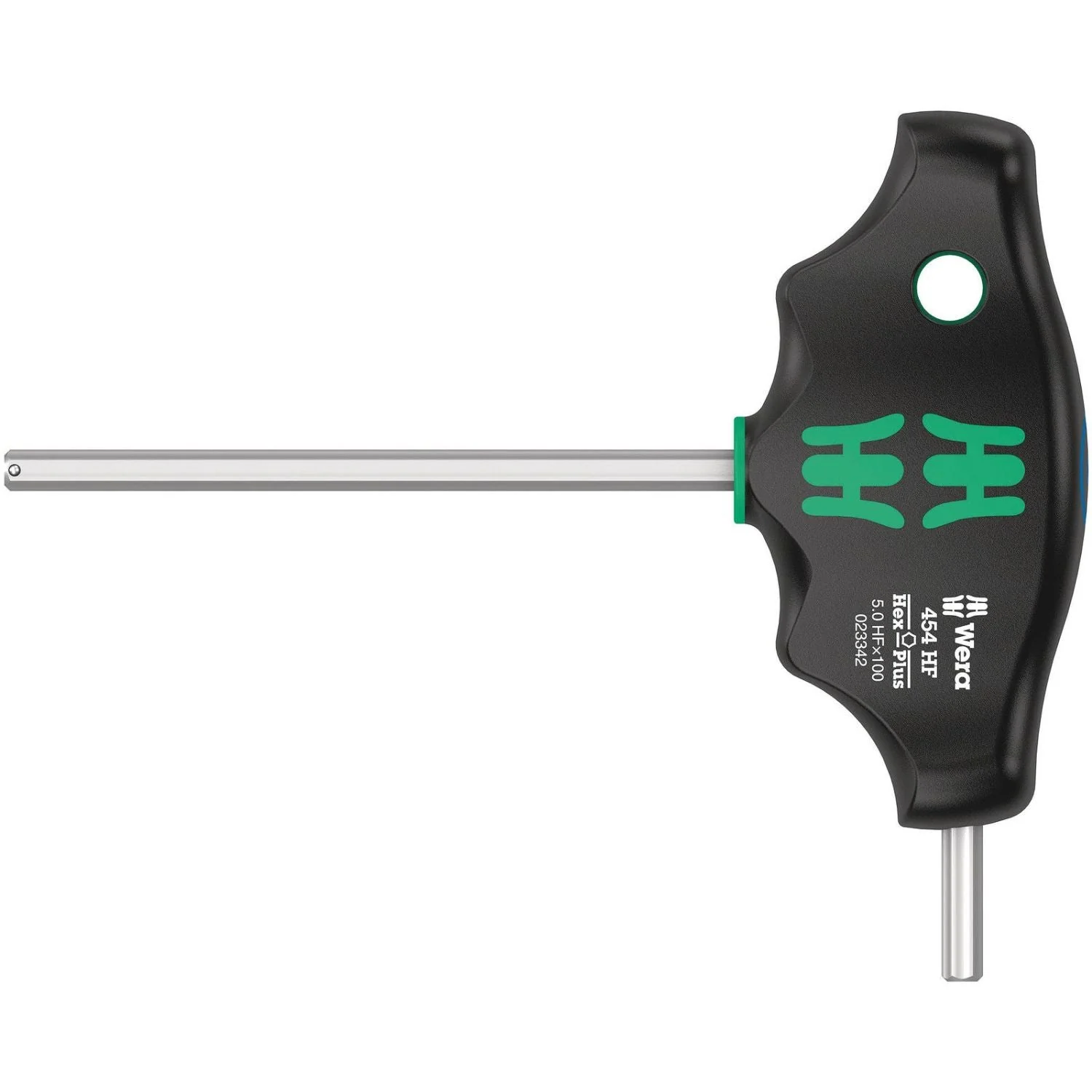 Wera 454 Hf T-Handle Hexagon Screwdriver Hex-Plus With Holding Function, 5x100-mm. - Image 1