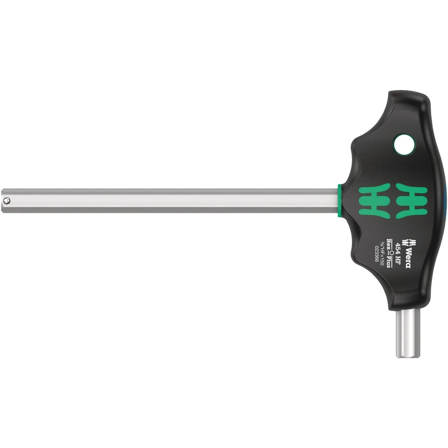 Wera 454 Hf T-Handle Hexagon Screwdriver Hex-Plus With Holding Function, Imperial, 3/8-in.x150-mm. - Image 1
