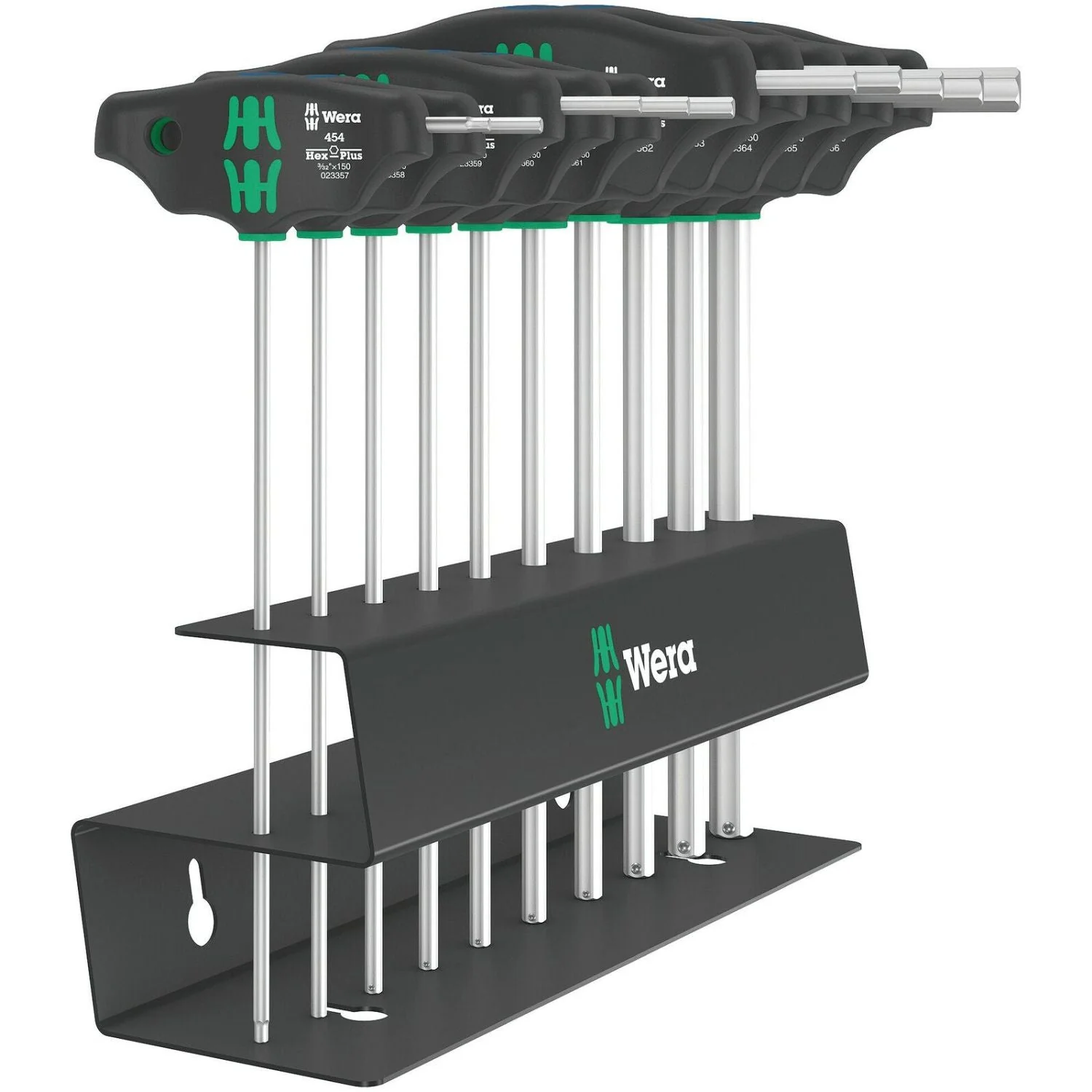 Wera 454/10 Hf Set Imperial 2 Screwdriver Set T-Handle Hex-Plus Screwdrivers With Holding Function, Imperial, 10-Pieces - Image 2