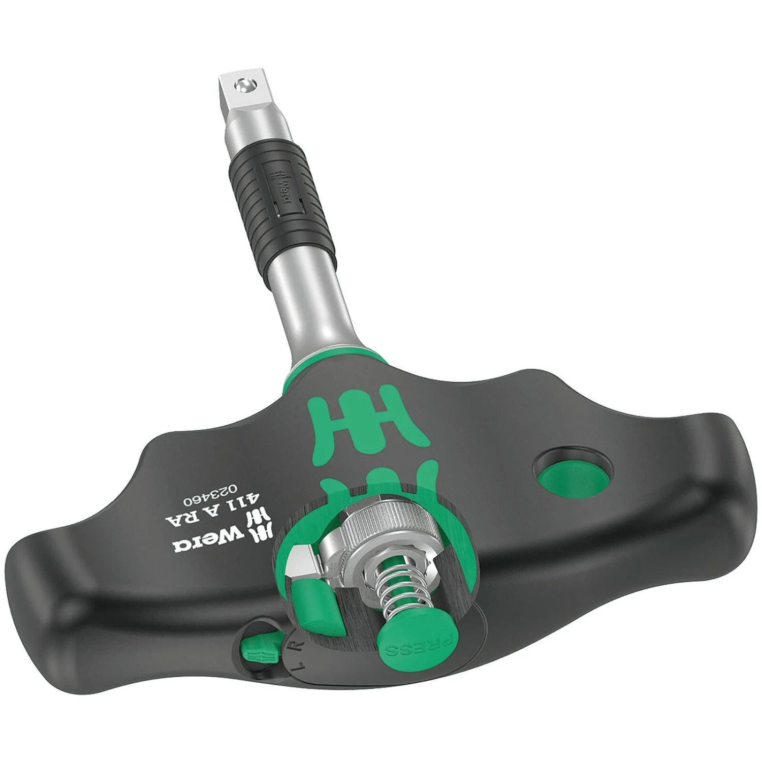 Wera 411 A Ra T-Handle Adapter Screwdriver With Ratchet Function, 1/4-in., 1/4-in.x45-mm. - Image 2