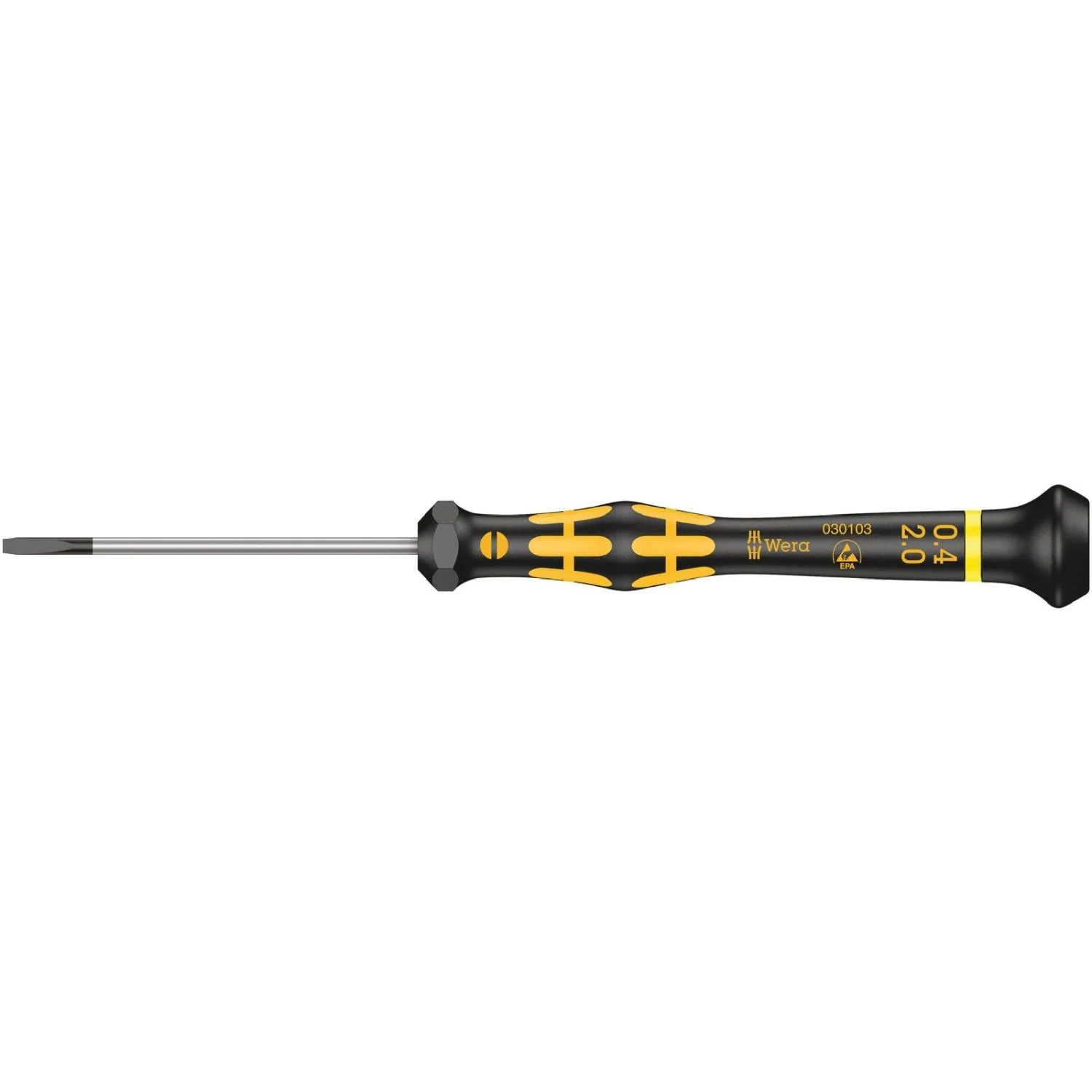 Wera 1578 A Esd Kraftform Micro Screwdriver For Slotted Screws, 0.40x2x60-mm. - Image 1