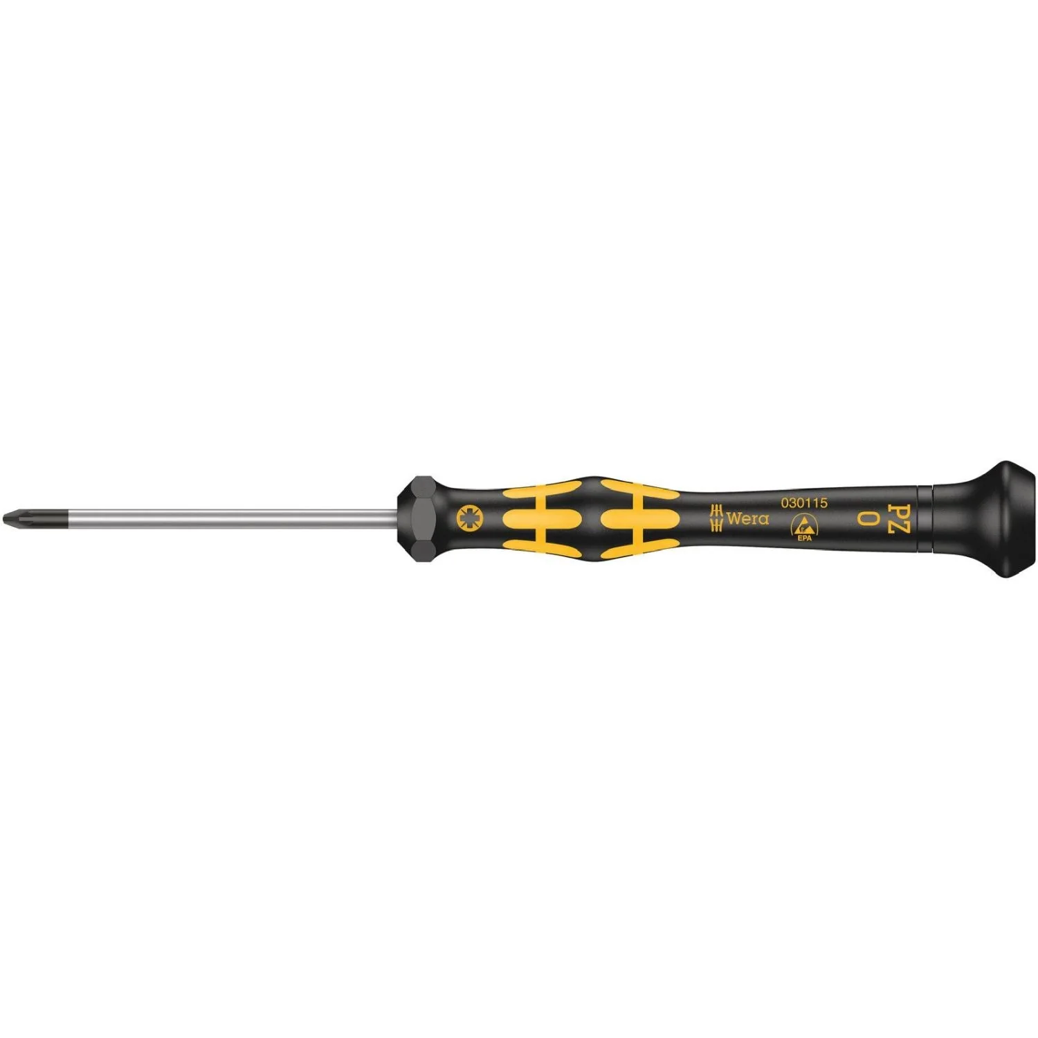 Wera 1555 Pz Esd Kraftform Micro Screwdriver For Pozidriv Screws, Pz 1x80-mm. - Image 2