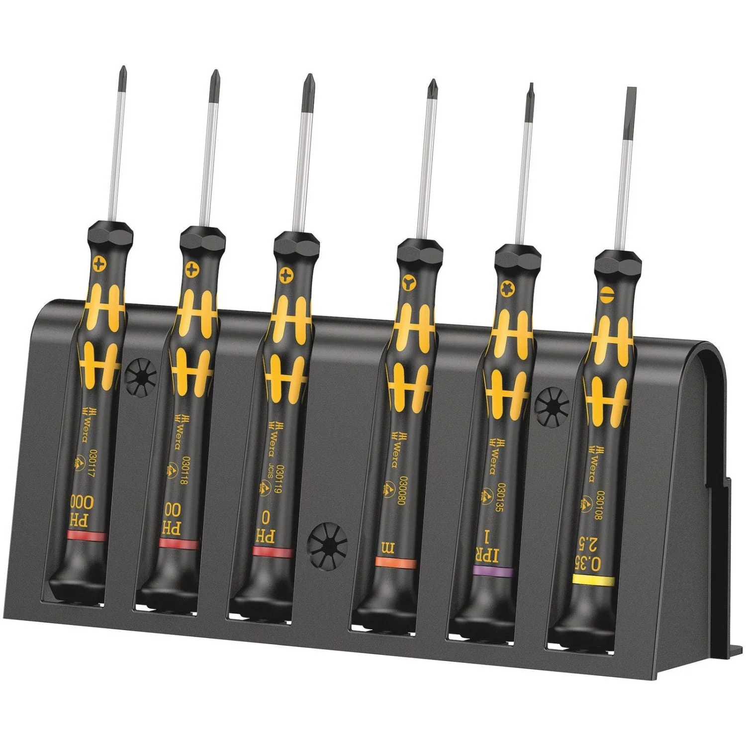 Wera 1550/6 Esd Screwdriver Set And Rack For Electronic Applications, 6-Pieces - Image 1