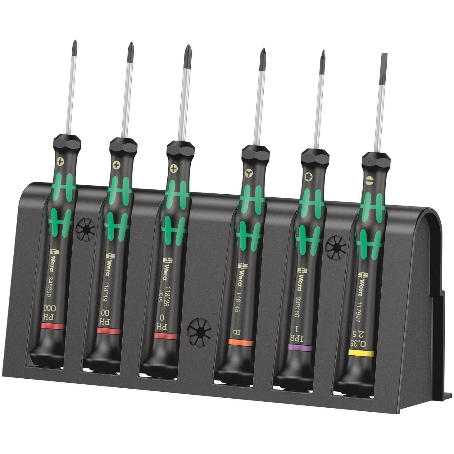 Wera 2050/6 Screwdriver Set And Rack For Electronic Applications, 6-Pieces - Image 1