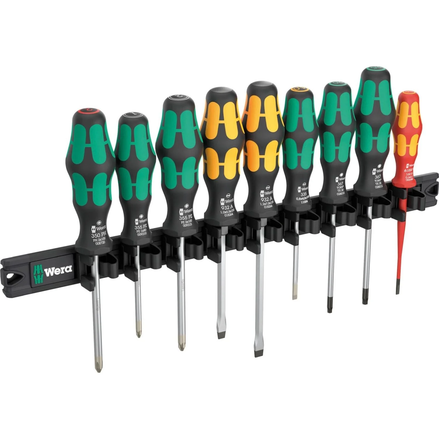 Wera 9650 Magnetic Rail Kraftform Screwdriver Set, 9-Pieces - Image 2