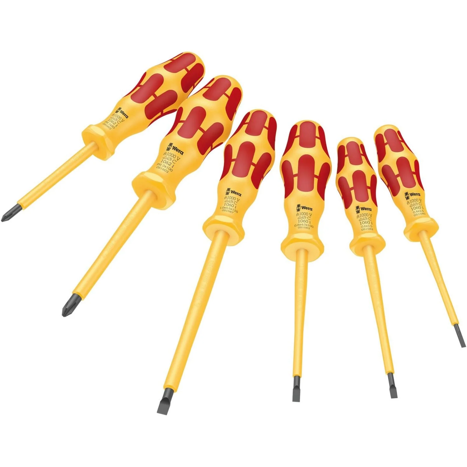 Wera 1060 I/1062 I/6 Kraftform VDE Screwdriver Set, 6-Pieces - Image 1