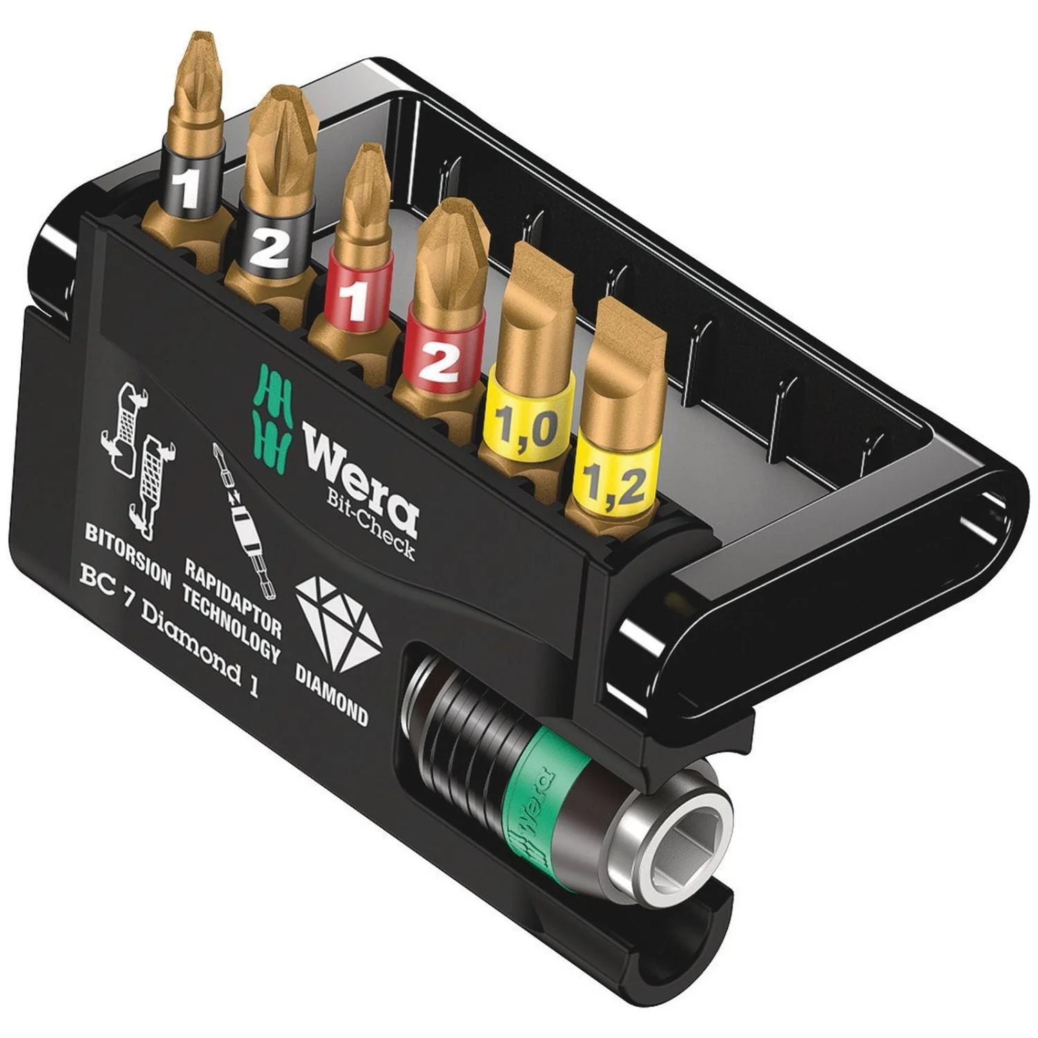 Wera Bit-Check 7 Diamond 1, 7-Pieces - Image 1