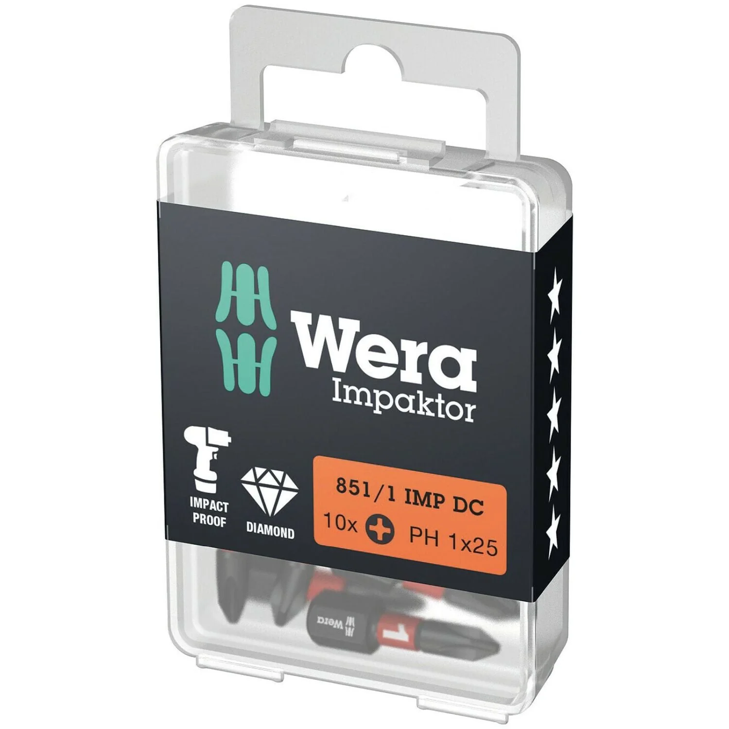 Wera 851/1 Imp Dc Ph Diy Impaktor Ph Bit, Ph 1x25-mm., 10-Pieces - Image 2