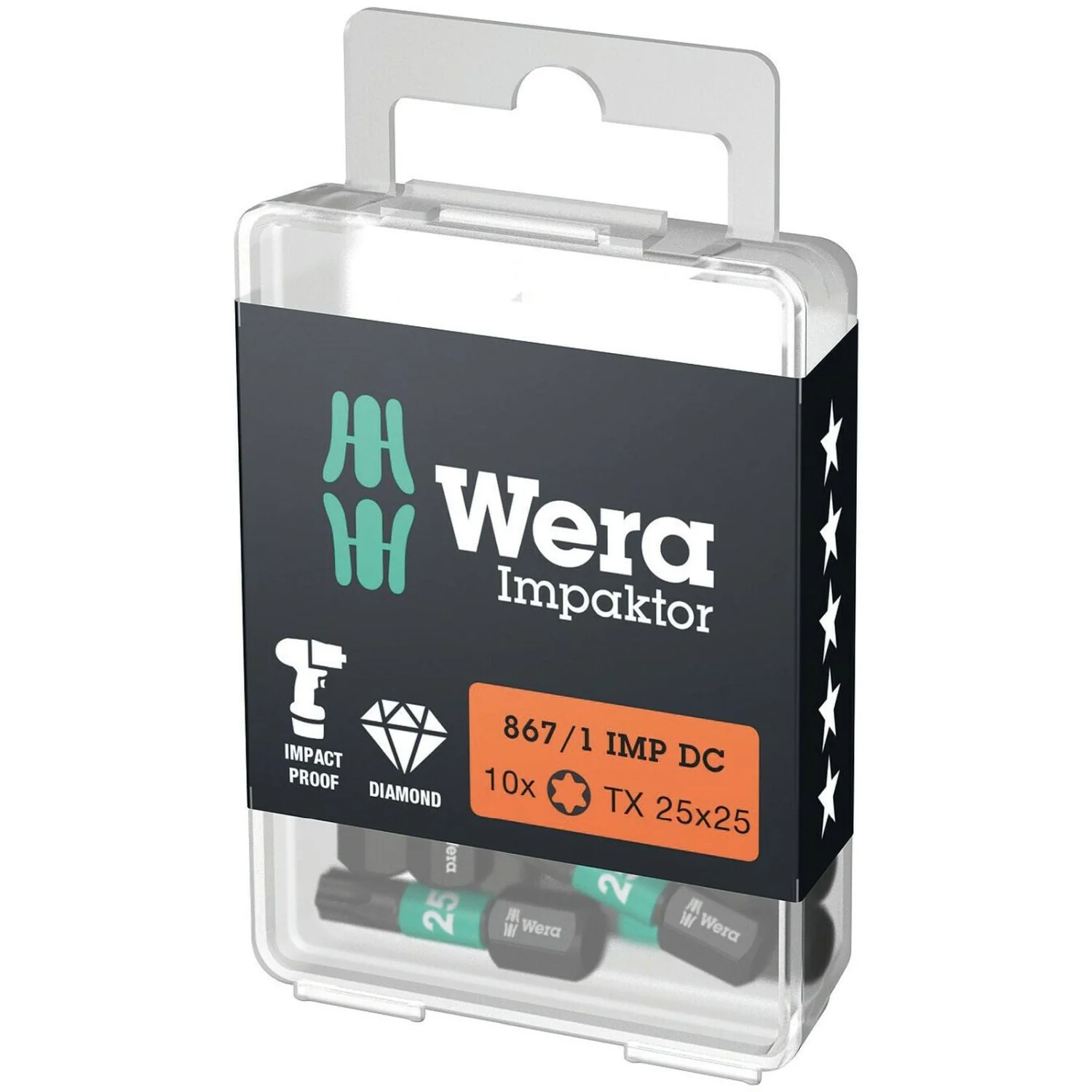 Wera 867/1 Imp Dc Torx Diy Impaktor Bit, Torx 25x25-mm., 10-Pieces - Image 2