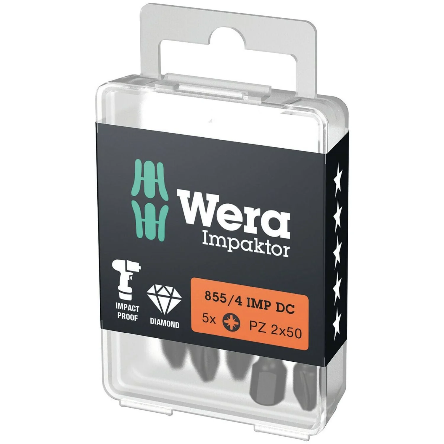 Wera 855/4 Imp Dc Pz Diy Impaktor Bit, Pz 2x50-mm., 5-Pieces - Image 2