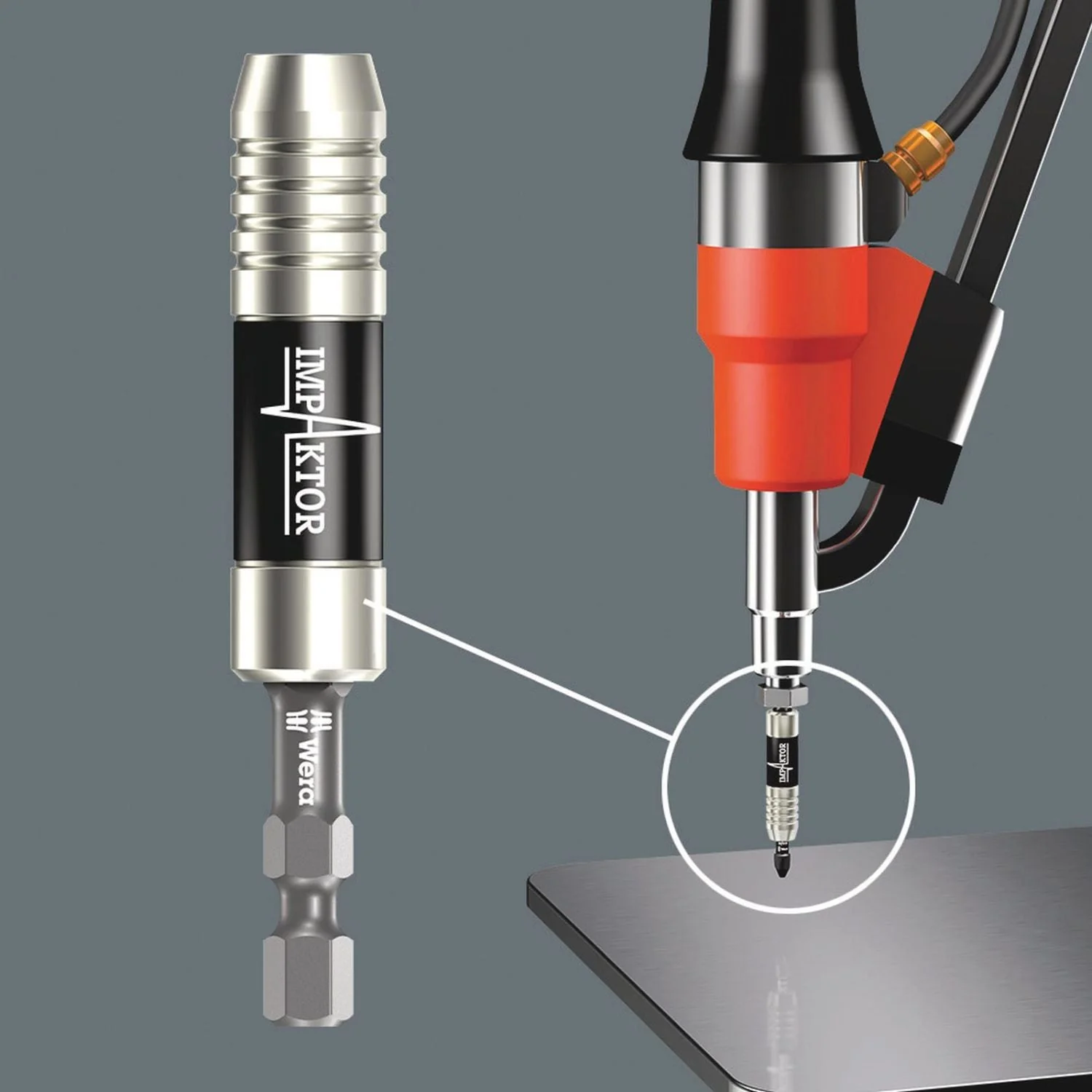 Wera 897/4 Imp Impaktor Holder With Retaining Ring And Magnet, 1/4-in.x75-mm. - Image 3