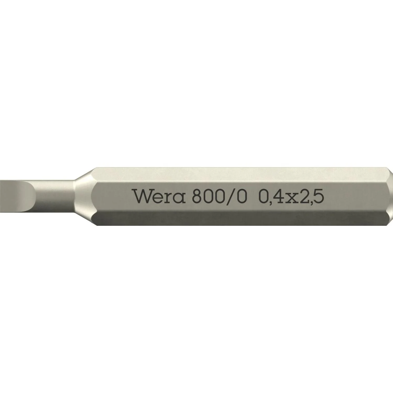 Wera 800/0 Micro Bit For Slotted Screws, 0.40x2.5x30-mm. - Image 1