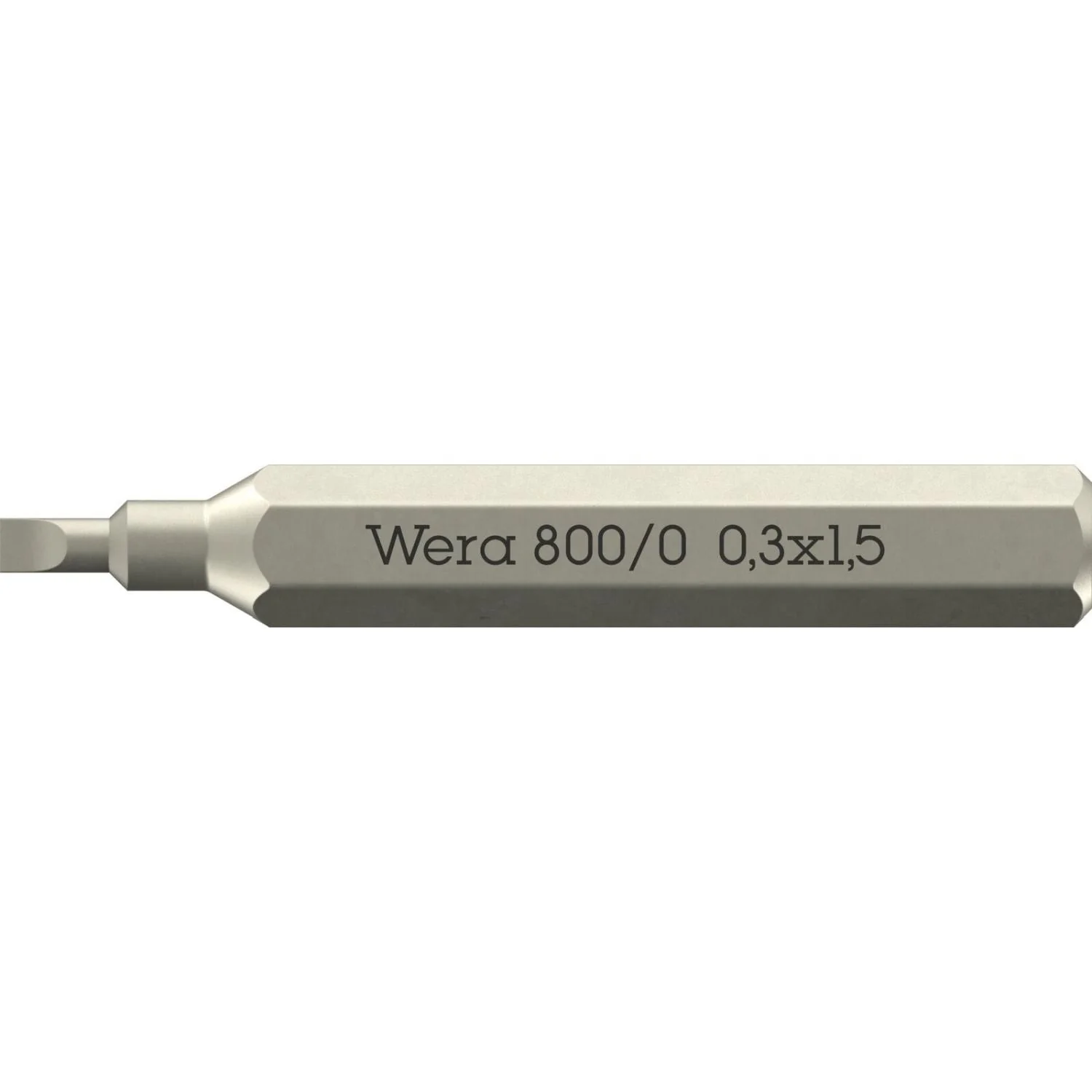 Wera 800/0 Micro Bit For Slotted Screws, 0.3x1.5x30-mm. - Image 1