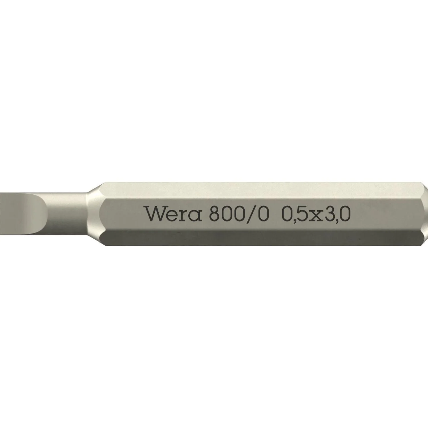 Wera 800/0 Micro Bit For Slotted Screws, 0.50x3x30-mm. - Image 1
