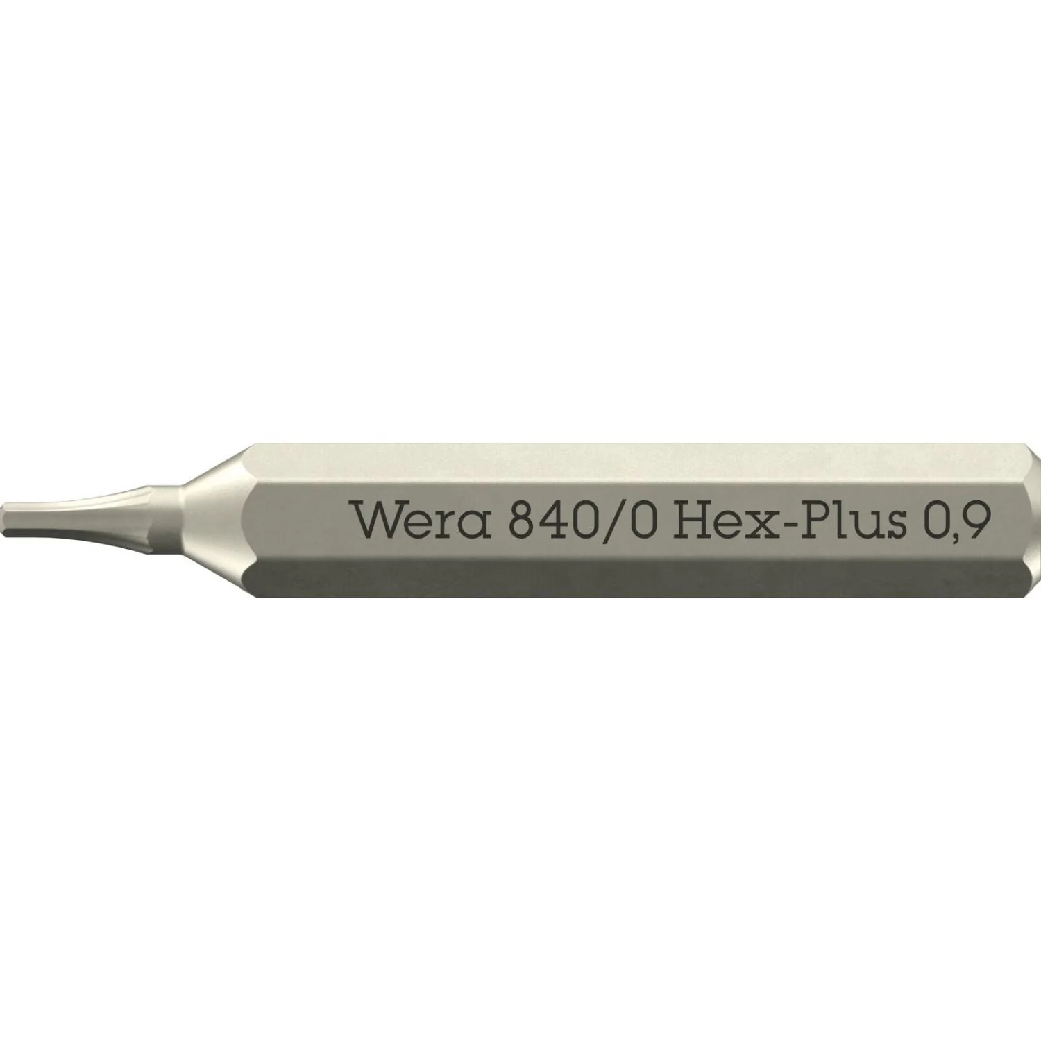 Wera 840/0 Hex-Plus Micro Bit For Hexagonal Socket Head Screws, 0.9x30-mm. - Image 1