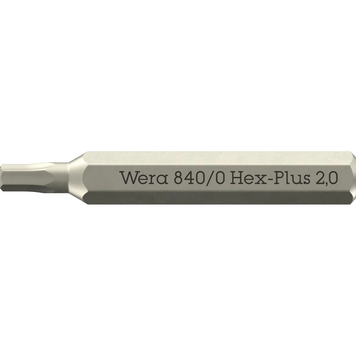 Wera 840/0 Hex-Plus Micro Bit For Hexagonal Socket Head Screws, 2x30-mm. - Image 1
