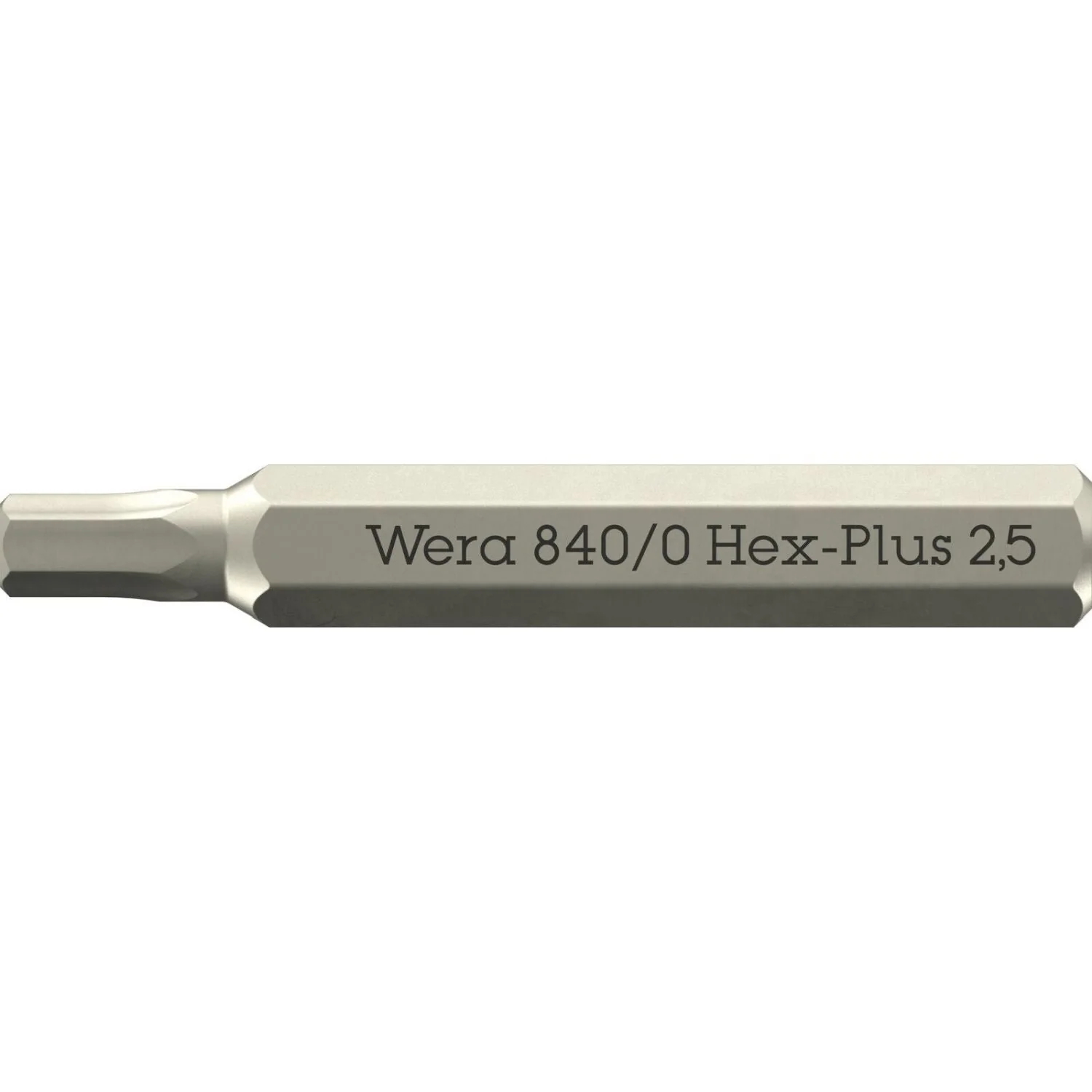 Wera 840/0 Hex-Plus Micro Bit For Hexagonal Socket Head Screws, 2.5x30-mm. - Image 1