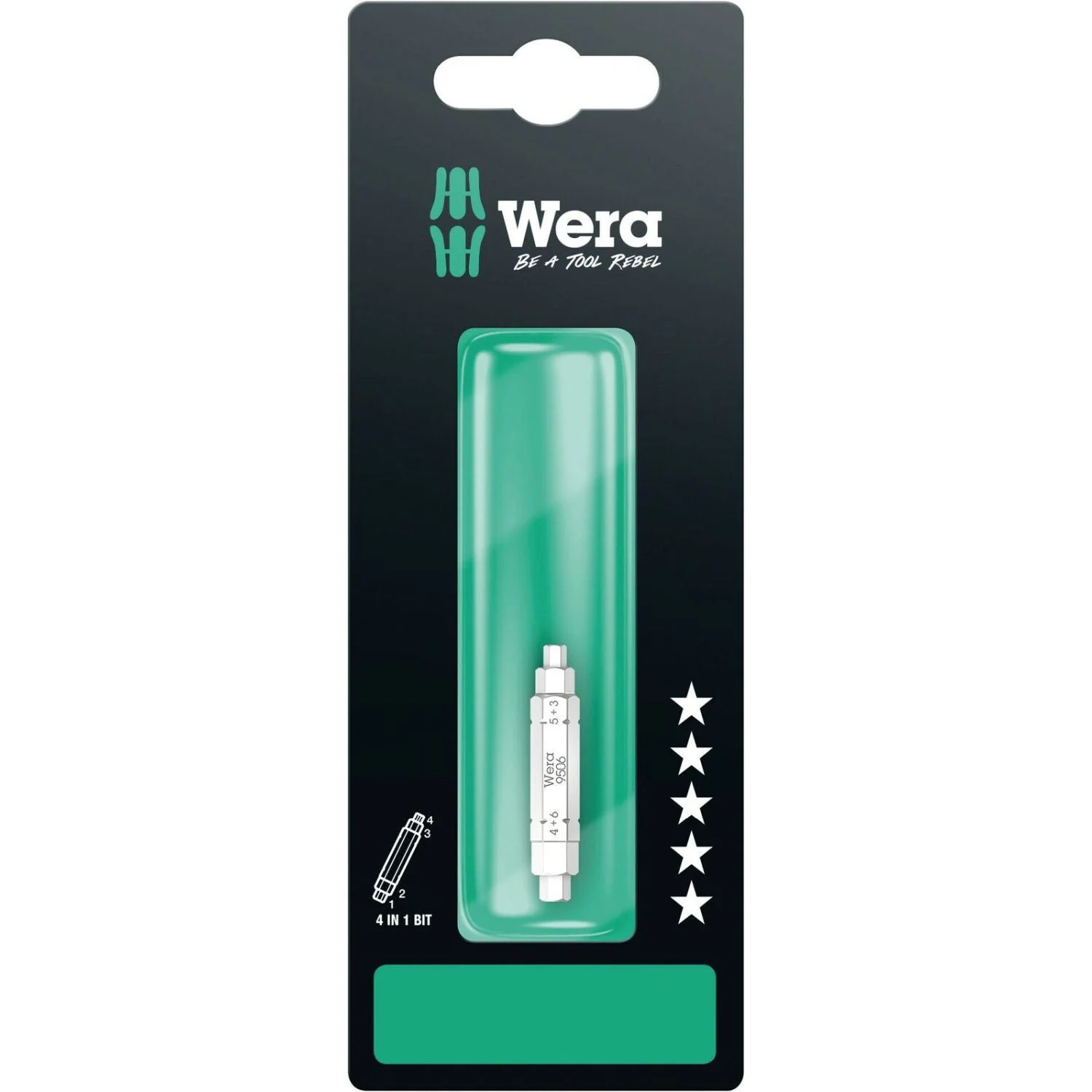 Wera 9506 SB 4-in-1 Bit 1, 3; 4; 5; 6x37-mm. - Image 2