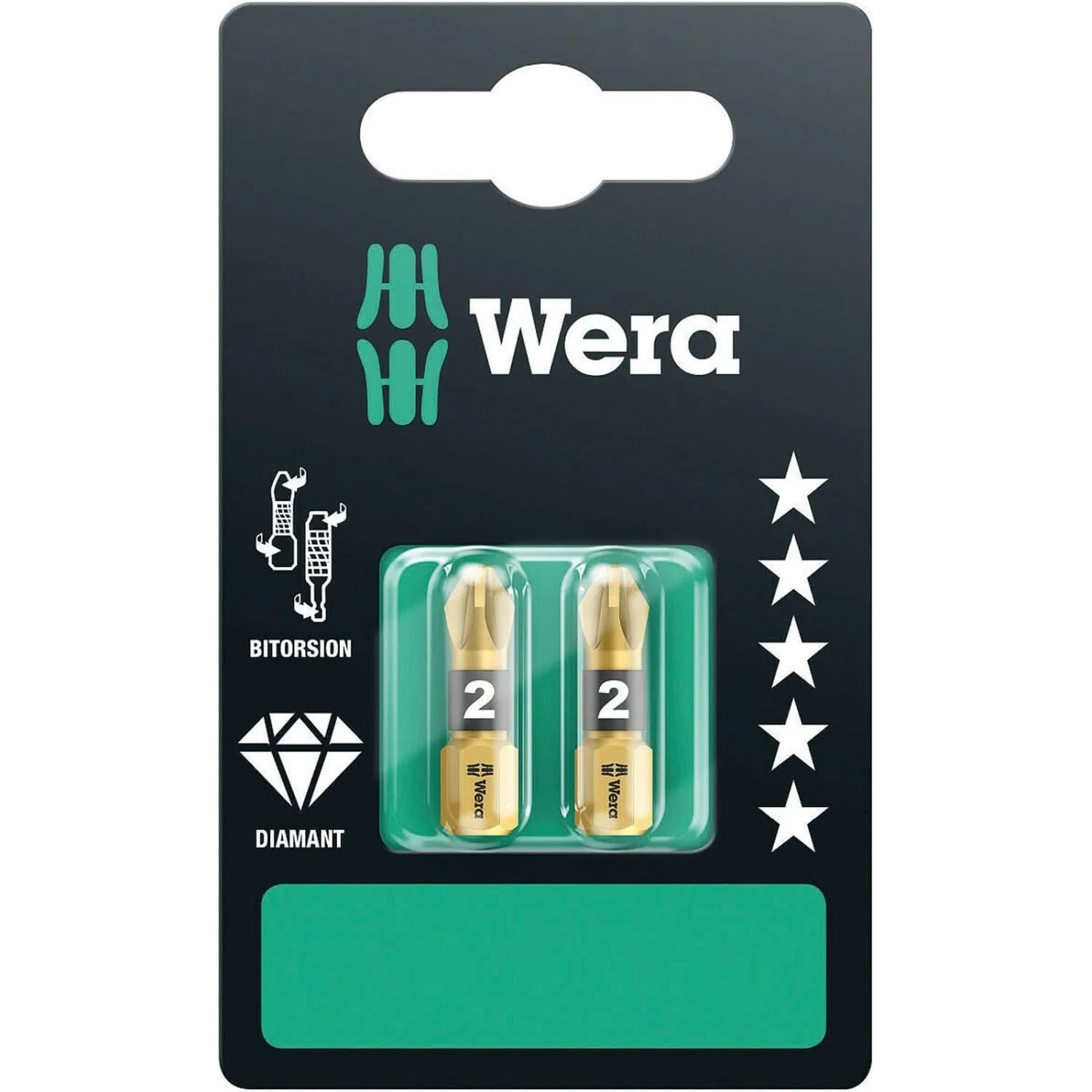 Wera 855/1 Bdc SB Bit, Pz 2x25-mm., 2-Pieces - Image 2