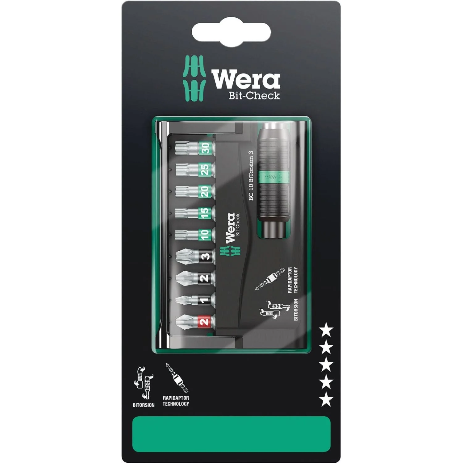 Wera Bit-Check 10 Bitorsion 3 SB, 10-Pieces - Image 2