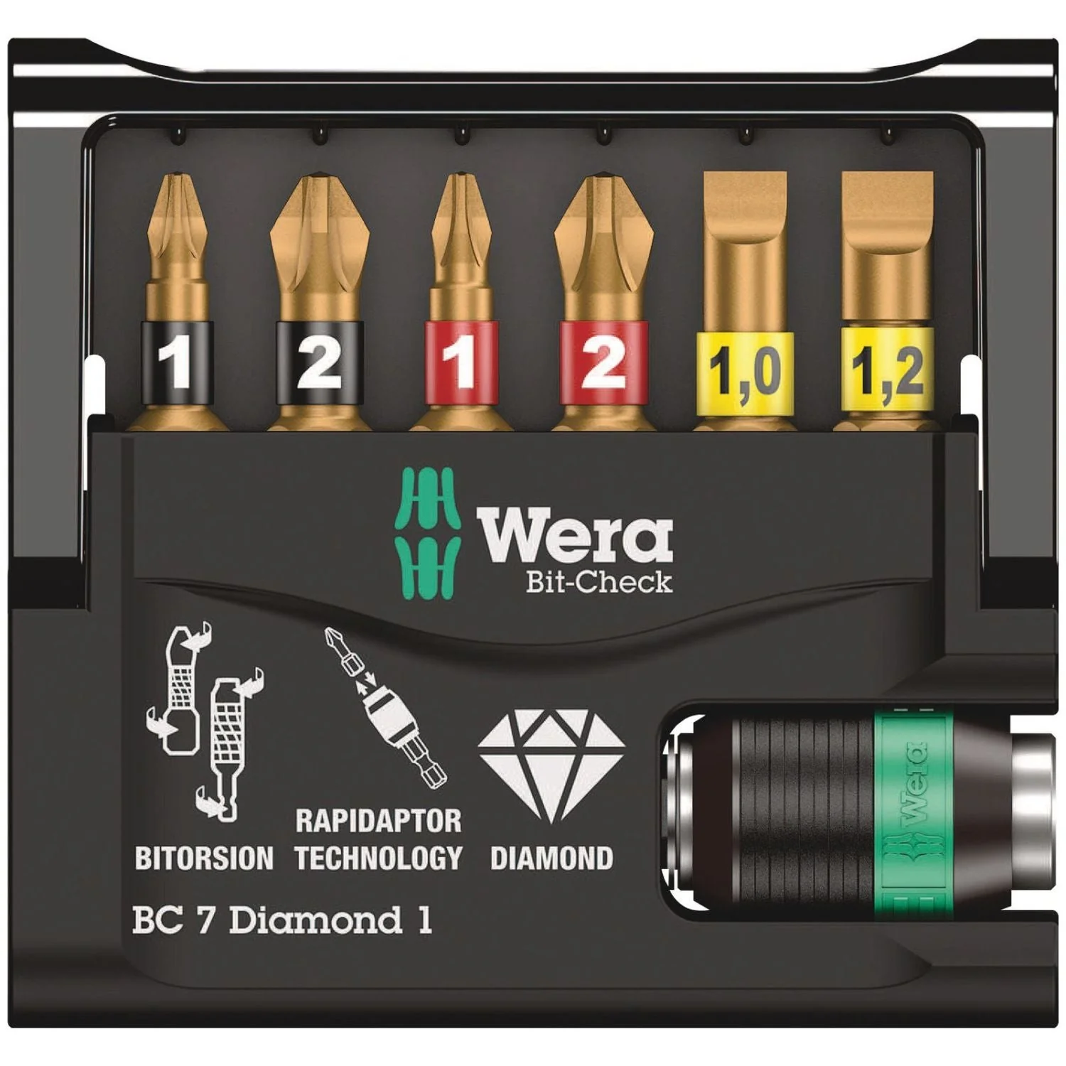 Wera Bit-Check 7 Diamond 1 SB, 7-Pieces - Image 1