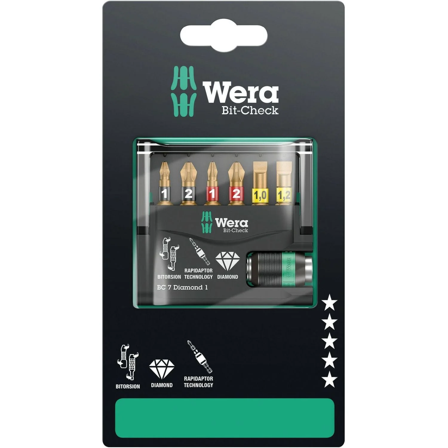 Wera Bit-Check 7 Diamond 1 SB, 7-Pieces - Image 2