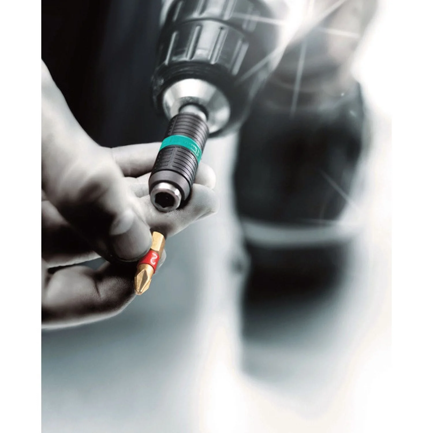 Wera 897/4 R SB Rapidaptor Bitorsion Universal Bit Holder, 1/4-in.x75-mm. - Image 3
