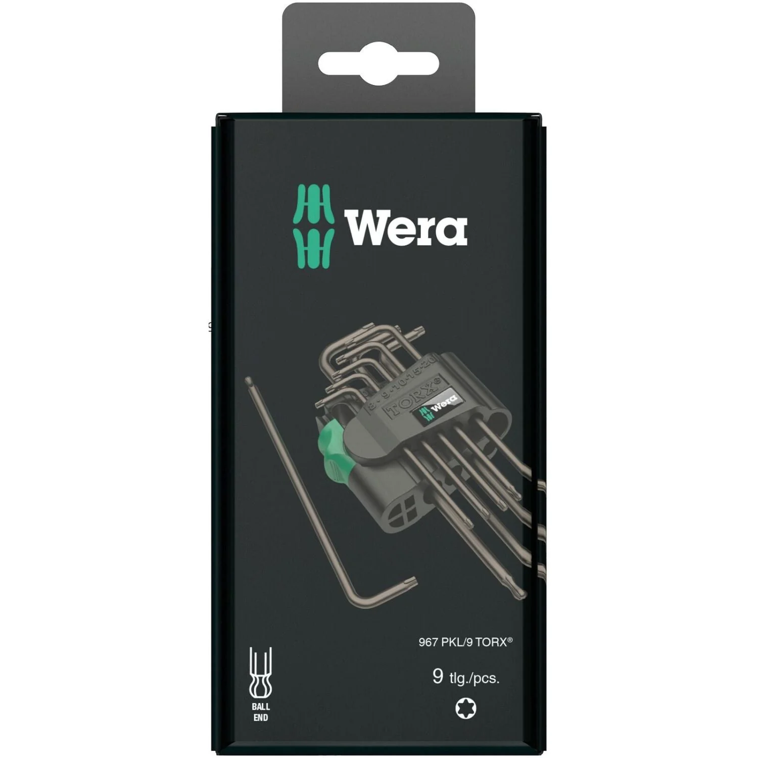Wera 967/9 Torx 1 SB Torx L-Key Set, Blacklaser, 9-Pieces - Image 1
