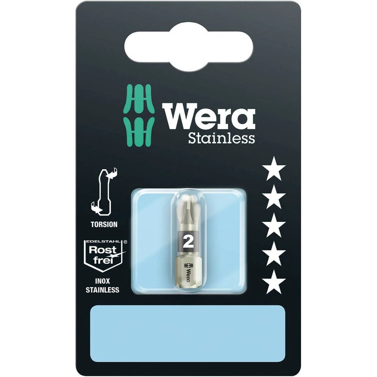 Wera 3855/1 Ts SB Bit, Stainless, Pz 2x25-mm. - Image 2