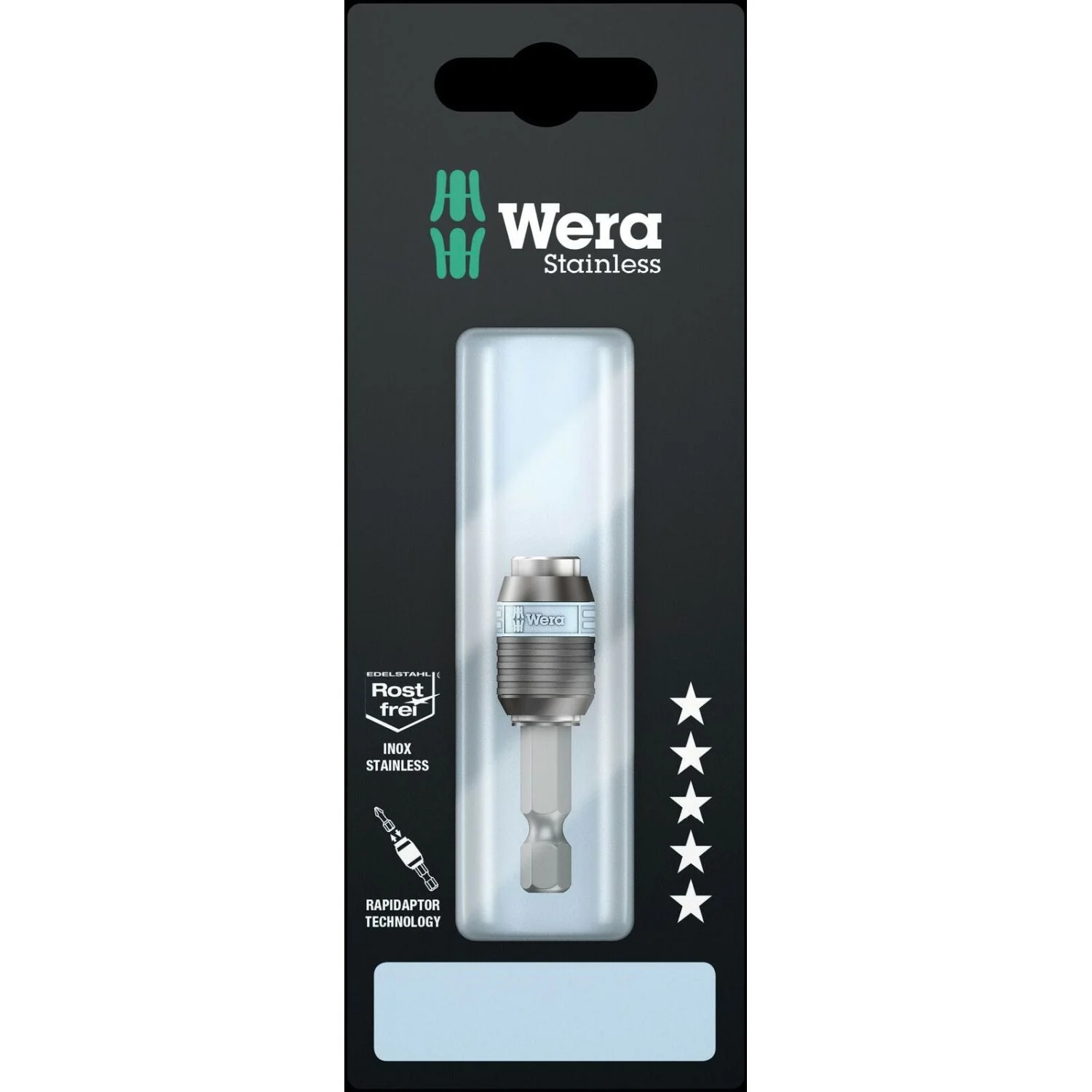 Wera 3888/4/1 K SB Rapidaptor Universal Bit Holder, Stainless, 1/4-in.x50-mm. - Image 2