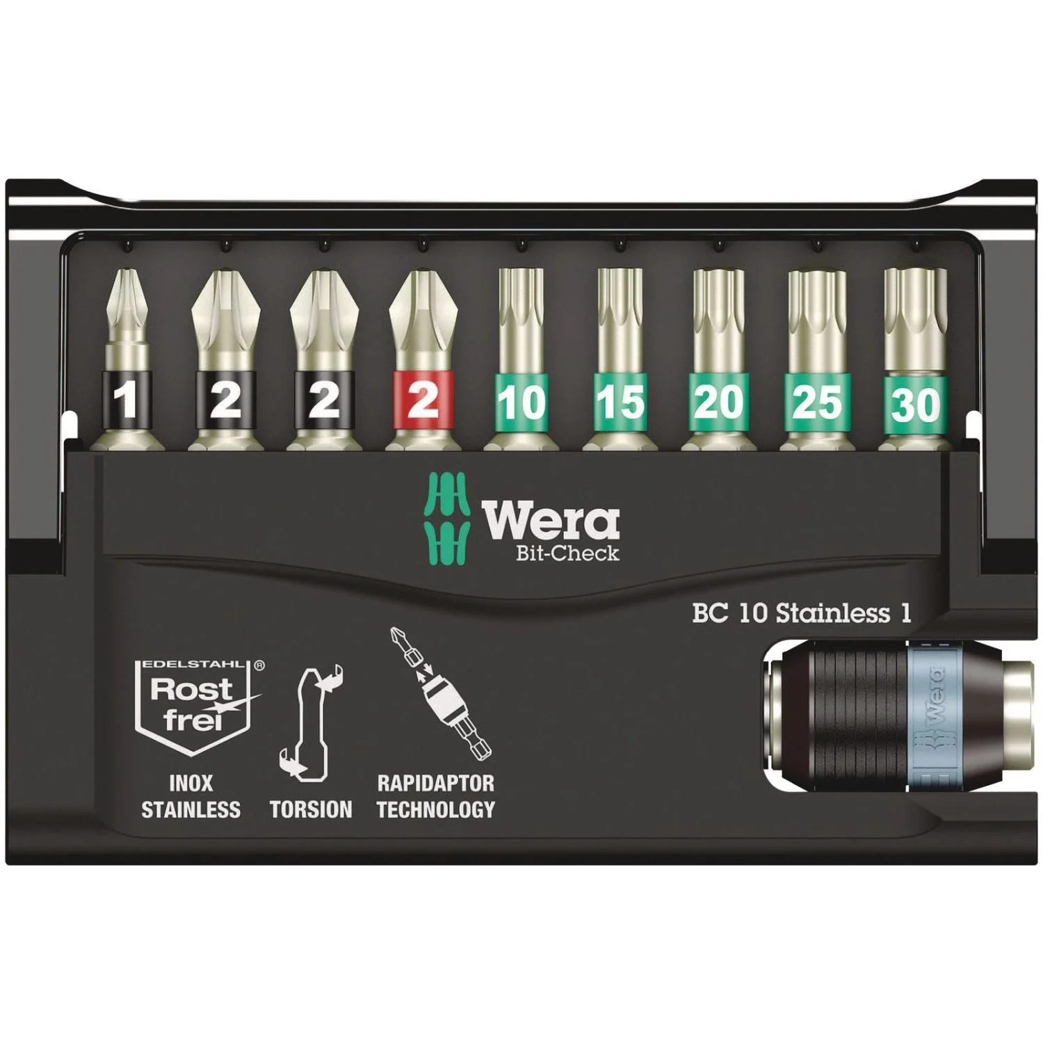 Wera Bit-Check 10 Stainless 1 SB, 10-Pieces - Image 1