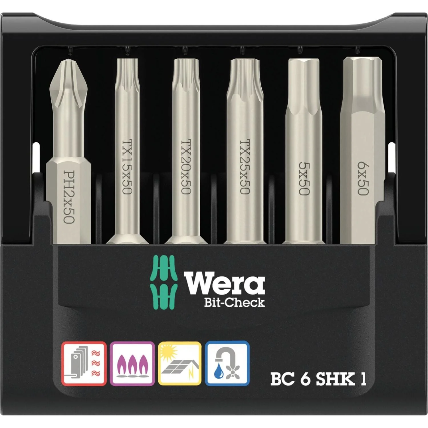 Wera Bit-Check 6 Shk 1 SB, 6-Pieces - Image 2