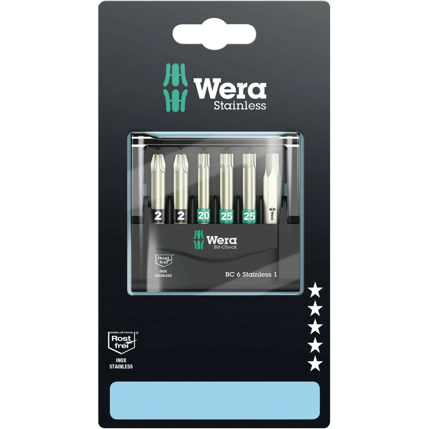 Wera Bit-Check 6 Stainless 1 SB, 6-Pieces - Image 2