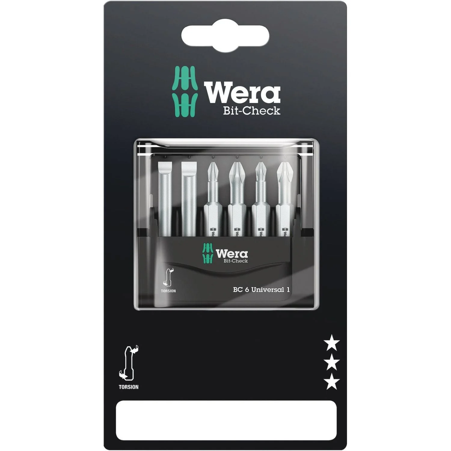 Wera Bit-Check 6 Universal 1 SB, 6-Pieces - Image 1